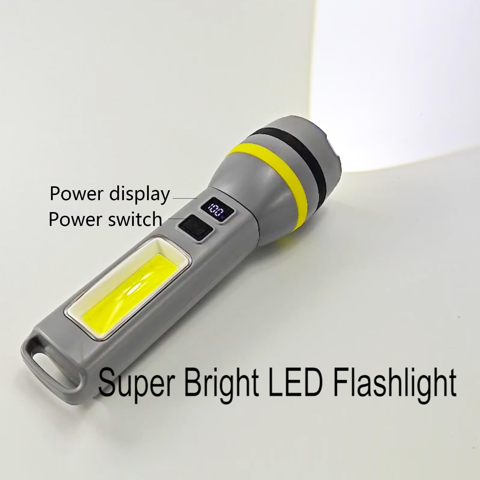 2 Pack Solar Flashlight, Rechargeable Led Flashlight, 500 Lumens Led Solar Powered Flashlights With Digital Display 1200Mah Batt