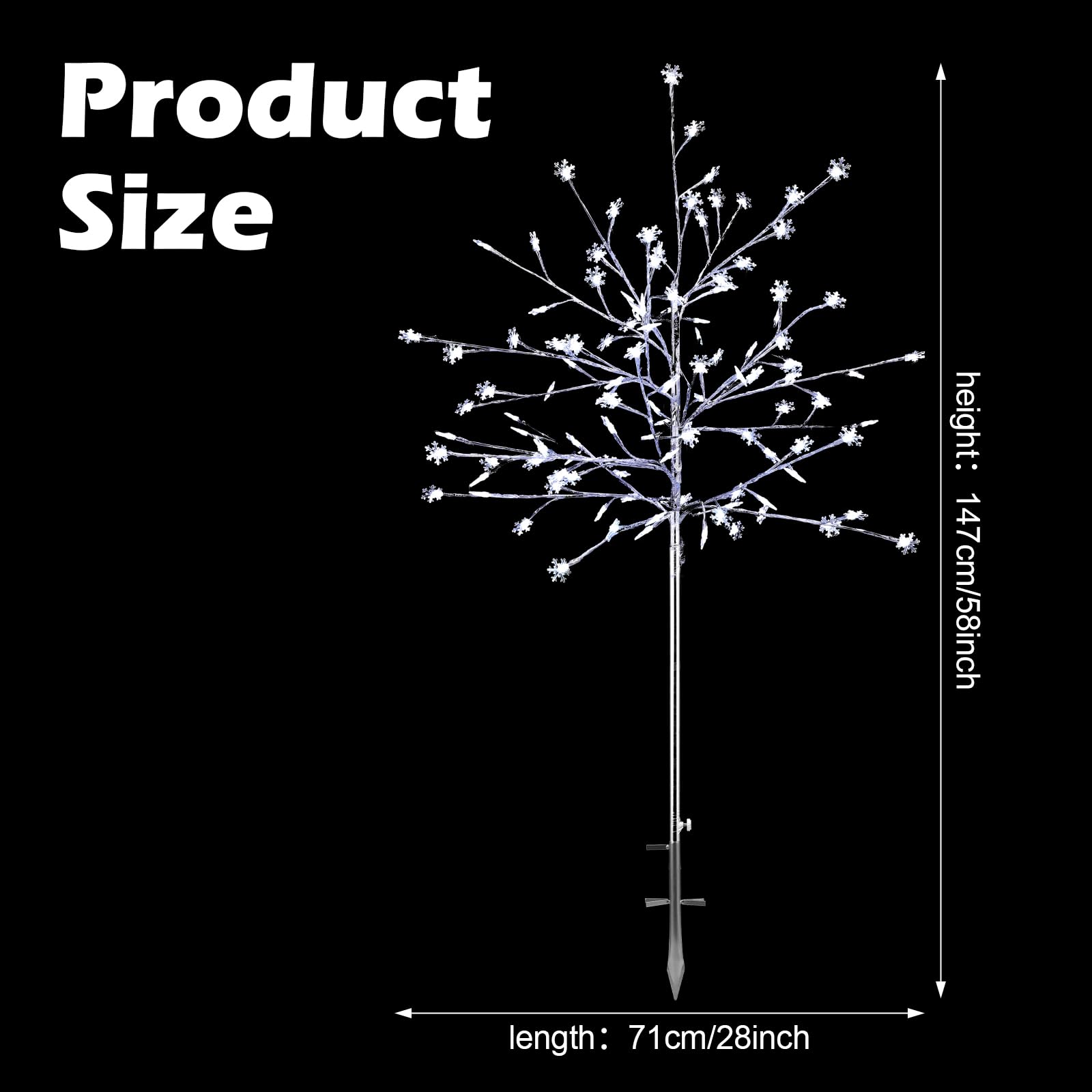 Baquler 2 Pack 5Ft Outdoor Christmas Decoration Pathway Light Stake Frosty Snowflake Christmas Tree White Light Pre Lit For Outs