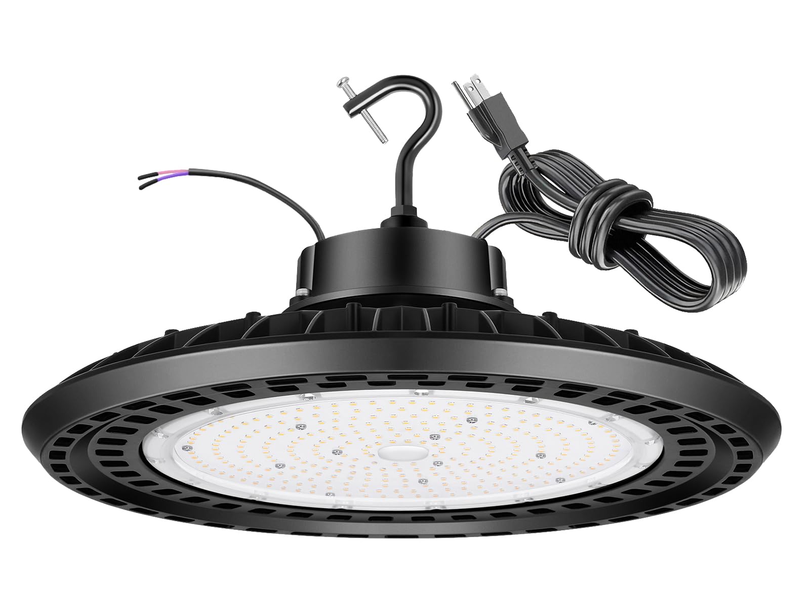 UFO LED High Bay Light 300W 5000K High Bay LED Shop Lights 45000LM 0-10V Dimmable 1200W HID/HPS Replacement with 5 US Plug IP65