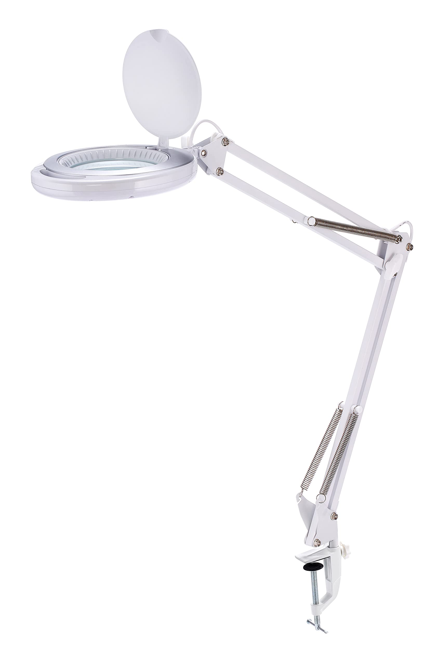 Bostitch Office Led Magnifying Desk Lamp With Clamp Mount, Energy-Efficient Leds, Dimmable, 4.5W, 480 Lumens, White (Vled600)