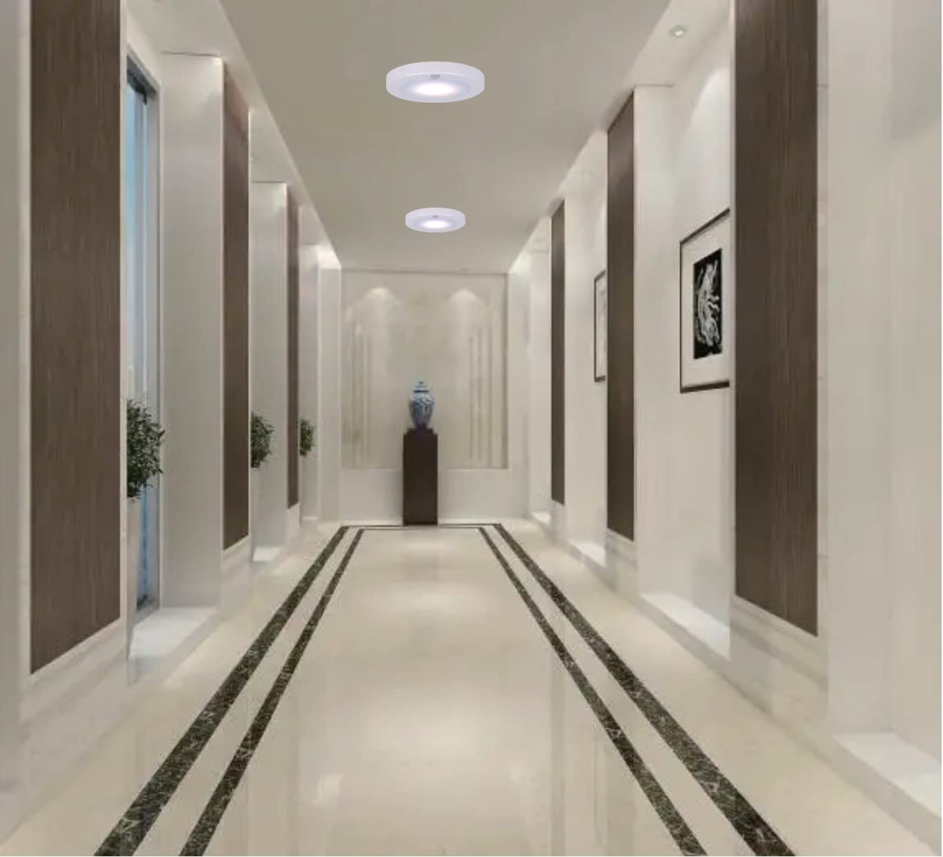 LIT-PaTH LED Flush Mount Ceiling Light with Motion Sensor, 10.5W, 700 Lumen, 6.2 Inch, Galvanized Housing, 5000K,