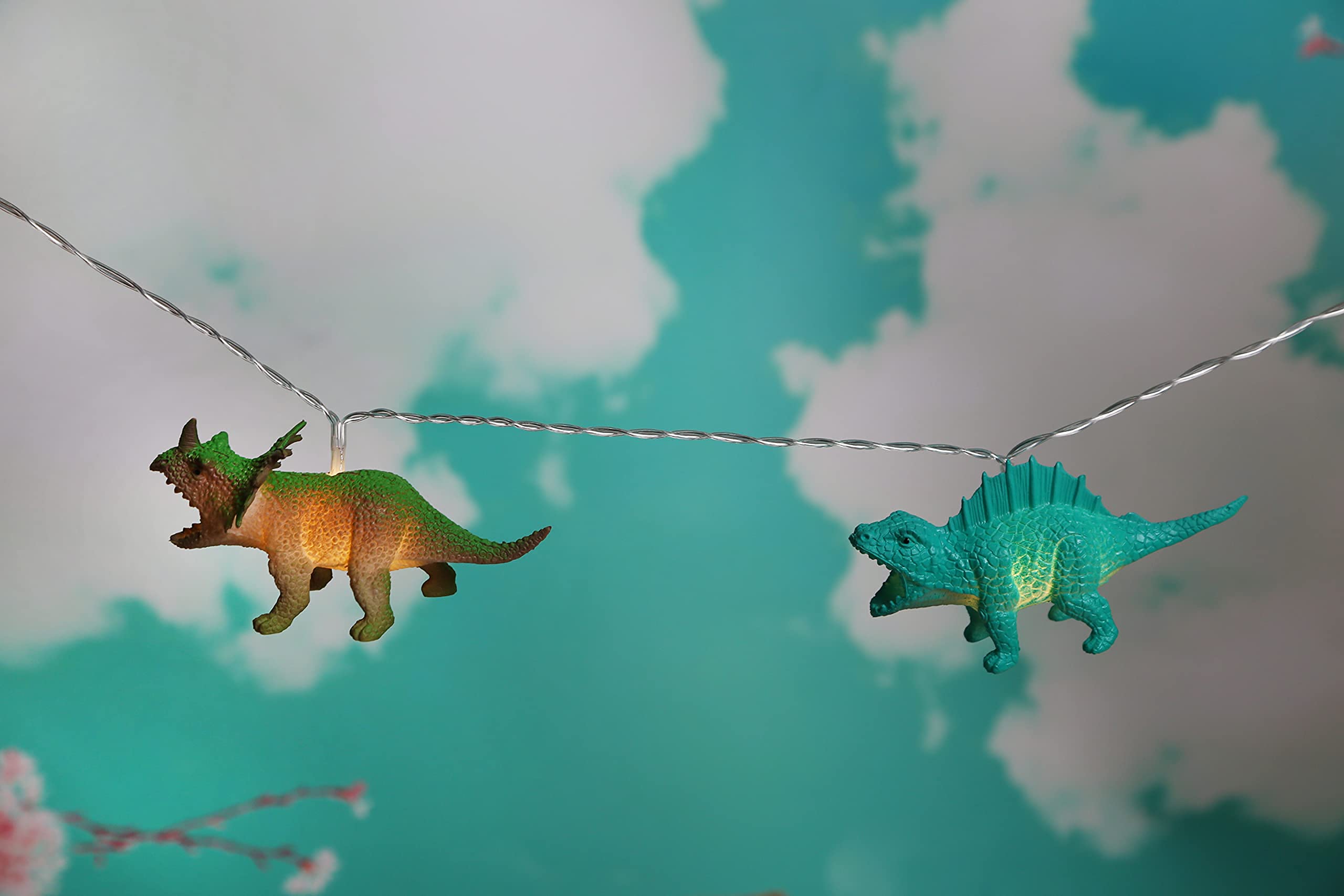 Yeamar Led Dinosaur String Lights Dinosaur Decor For Boys Room Dinosaur Lamp Christmas Party Supplies Dinosaur Battery Operated Lights For Tent Garden Holiday Tree Decorative