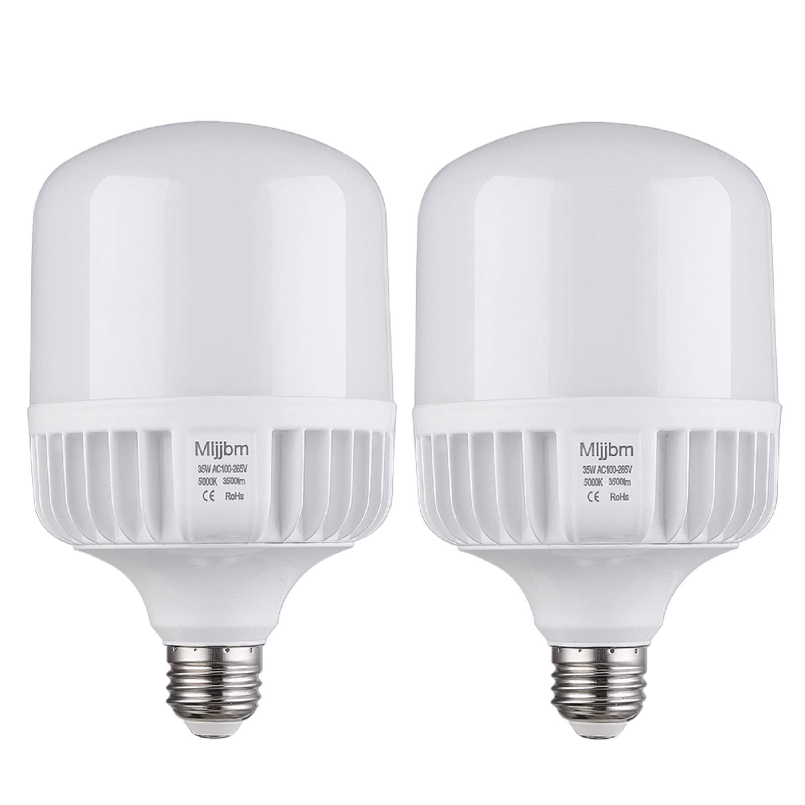 Velnex 250W-300W Equivalent Led Bulb, Daylight Bulb 5000K 35Watt Commercial Retrofit Led, Super Bright 3500Lumen Garage Light, E26 Base Light Bulb For Warehouse,Area,Basement, Home Light, 2Pack