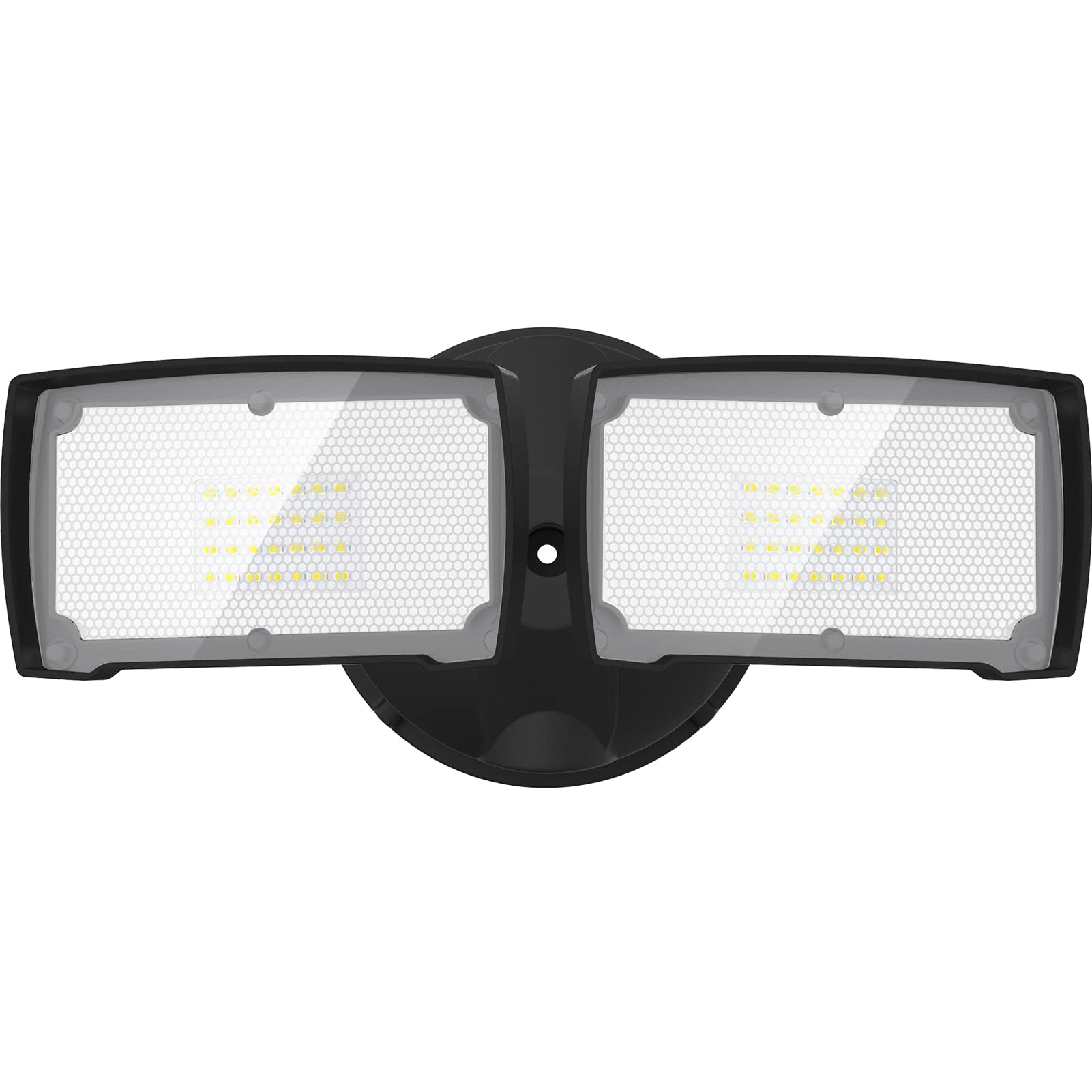 LEPOWER 3000LM LED Flood Light, 28W, 2 Adjustable Heads, IP65 Waterproof, Black, Model YY01D-BL