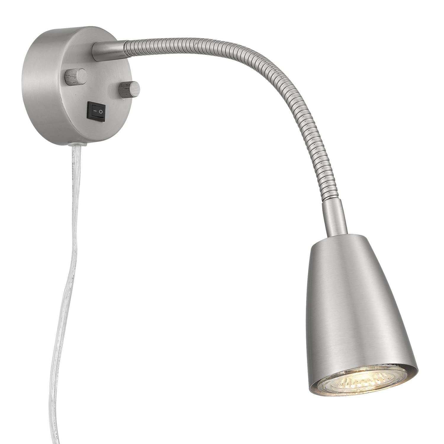 Cal Lighting 14.25" Height Brushed Steel Metal Wall Lamp