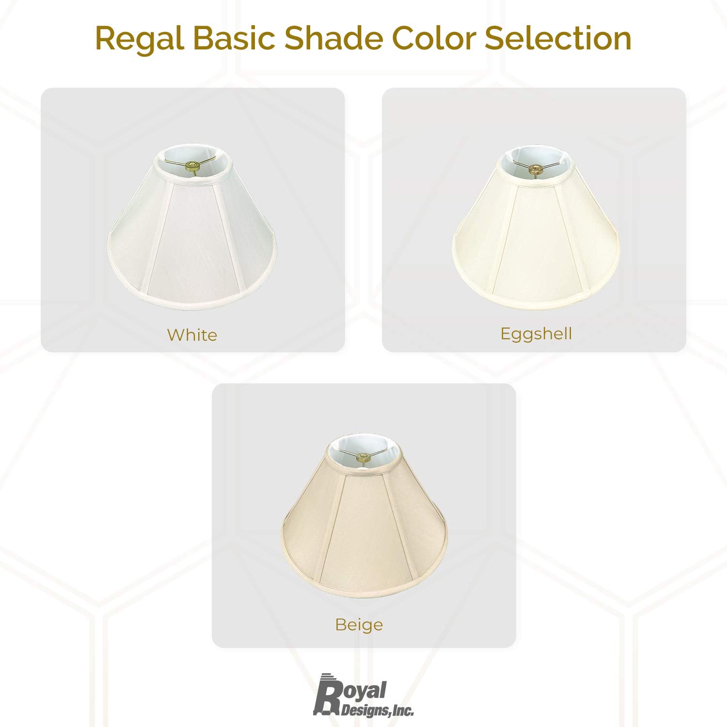 Royal Designs, Inc. Empire Lamp Shade, Fabric, 6 x 16 x 10, White, Model BS-706-16WH