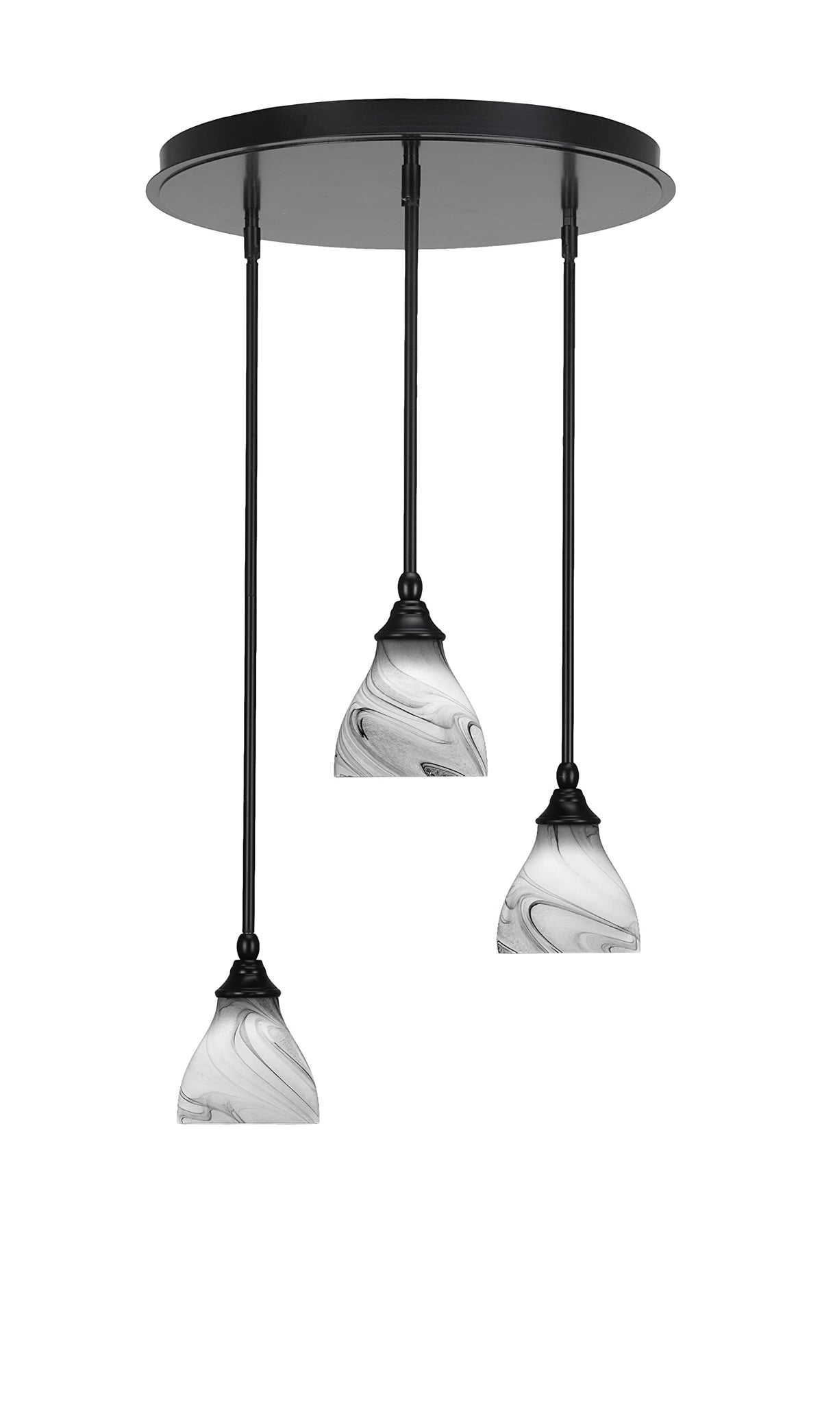 Empire 3 Light Cluster Pendalier in Matte Black Finish (2183-MB-4769)