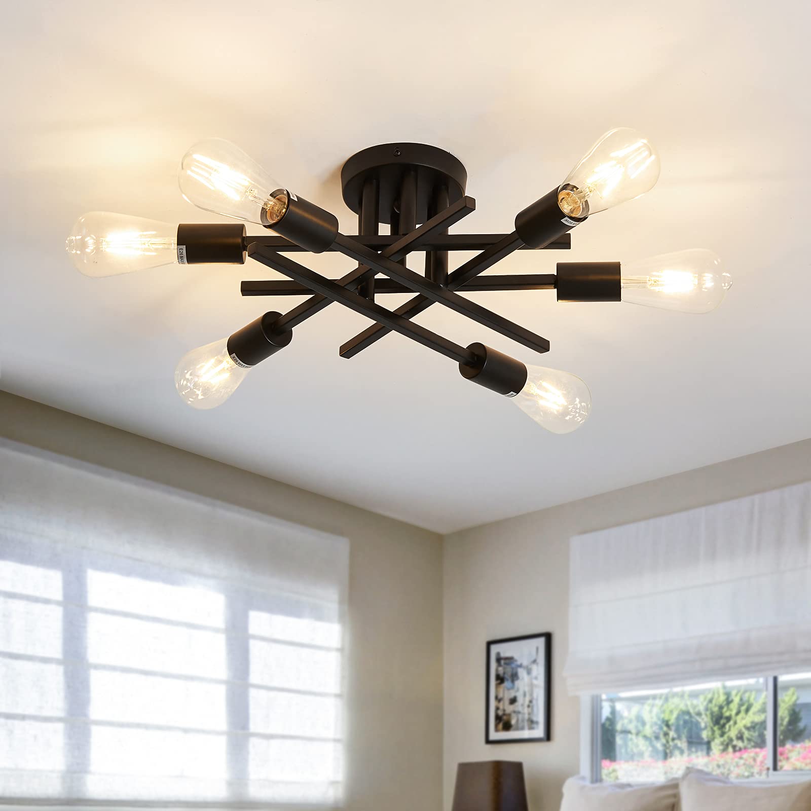 ASGYISA Semi Flush Mount Modern Ceiling Light Fixture