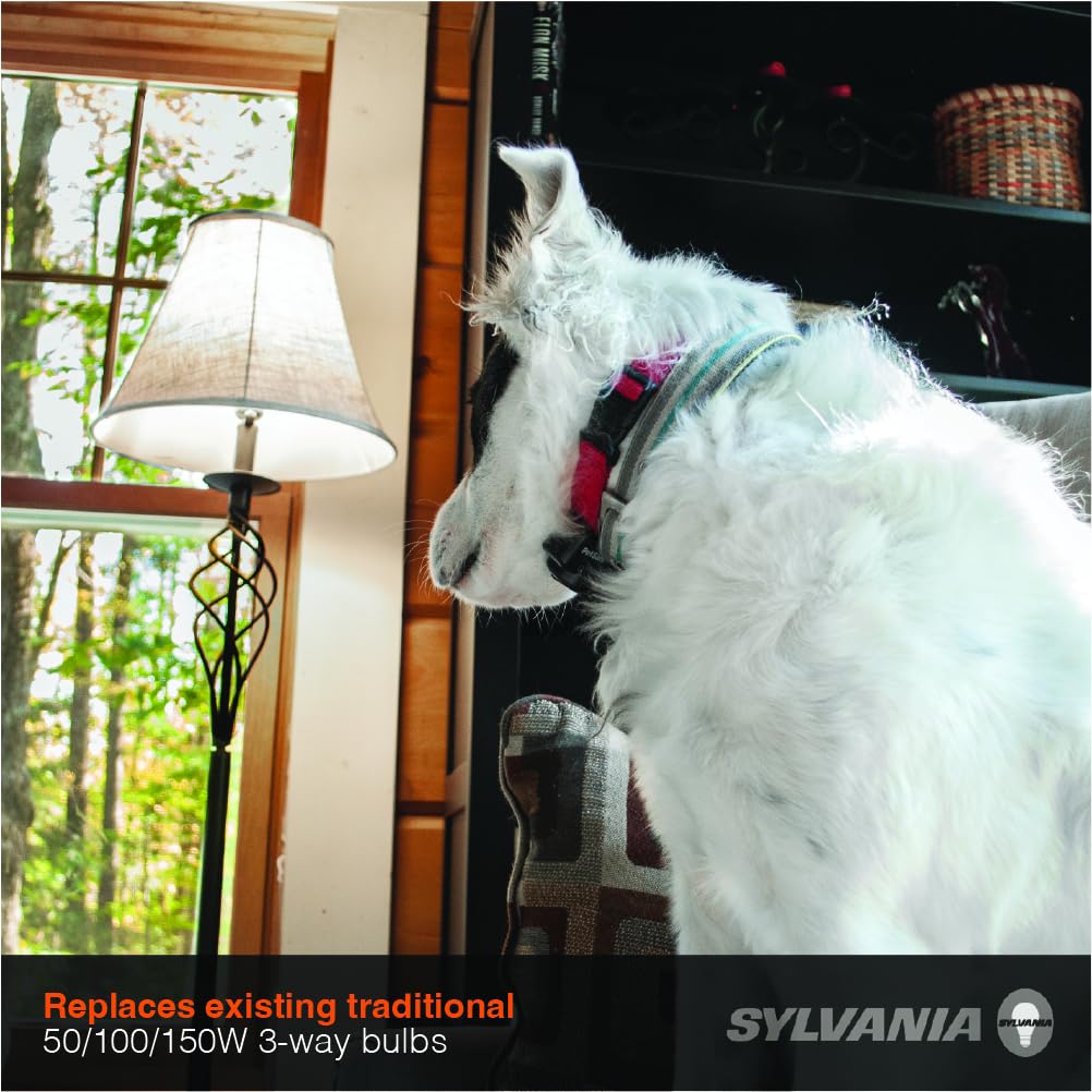 LEDVANCE Sylvania 3-Way LED Light Bulb, 600/1500/2150 Lumens, 5000K Daylight, Frosted Glass, Model 42053,