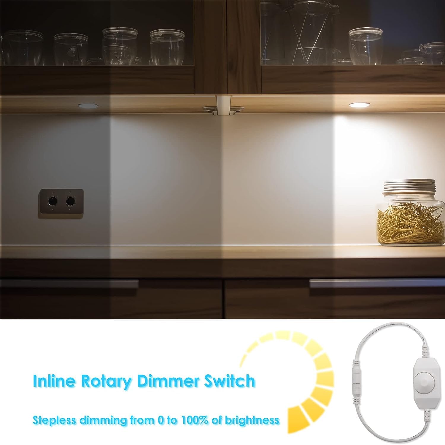 Cefrank LED Puck Lights Set of 6, Dimmable Under Cabinet Lighting, White, Model H9-108W