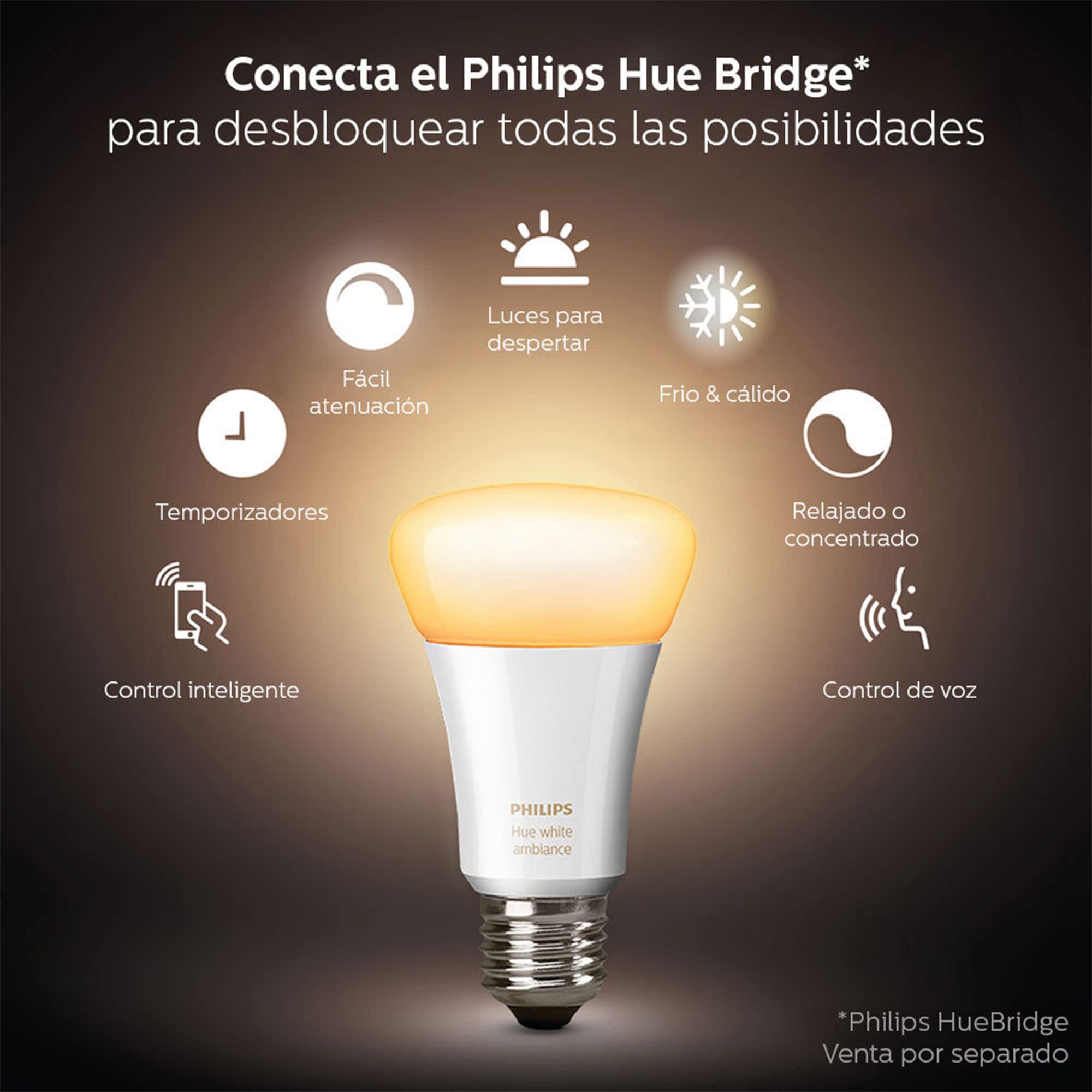 Philips Hue Smart LED Bulb 100W A21 - White Ambiance, 1600LM, E26, 1 Pack - Compatible with Alexa, Google Assistant, Apple Homekit