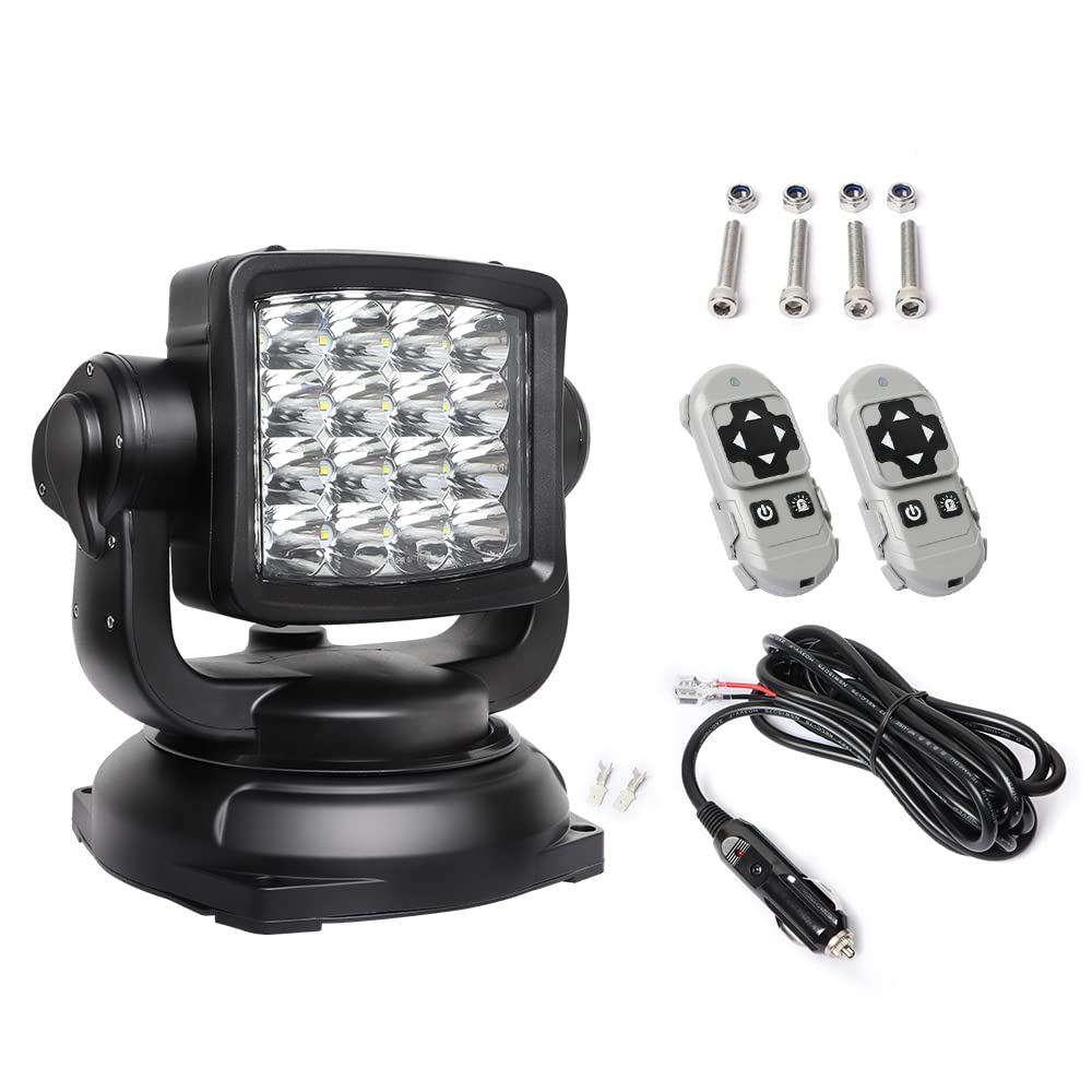 Exzeit Led Spotlight 80W Searchlight  360Rotation Rescue Light Boat Spotlight with SOS Function 12/24V