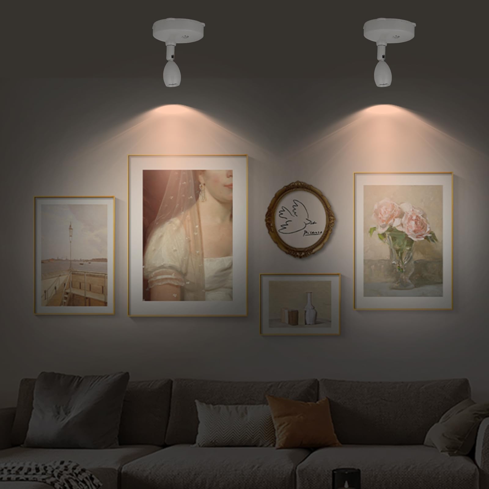 Kanesiki Cordless Spotlight Battery Operated, Rgb Indoor Plant Light, Dimmable Accent Uplight With Remote, Color Changing Displa