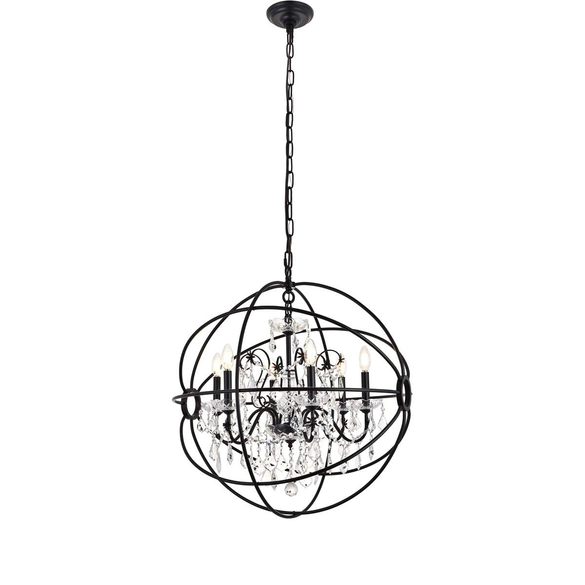 Living District Cordelia 6-Light Transitional Metal Pendant in Black