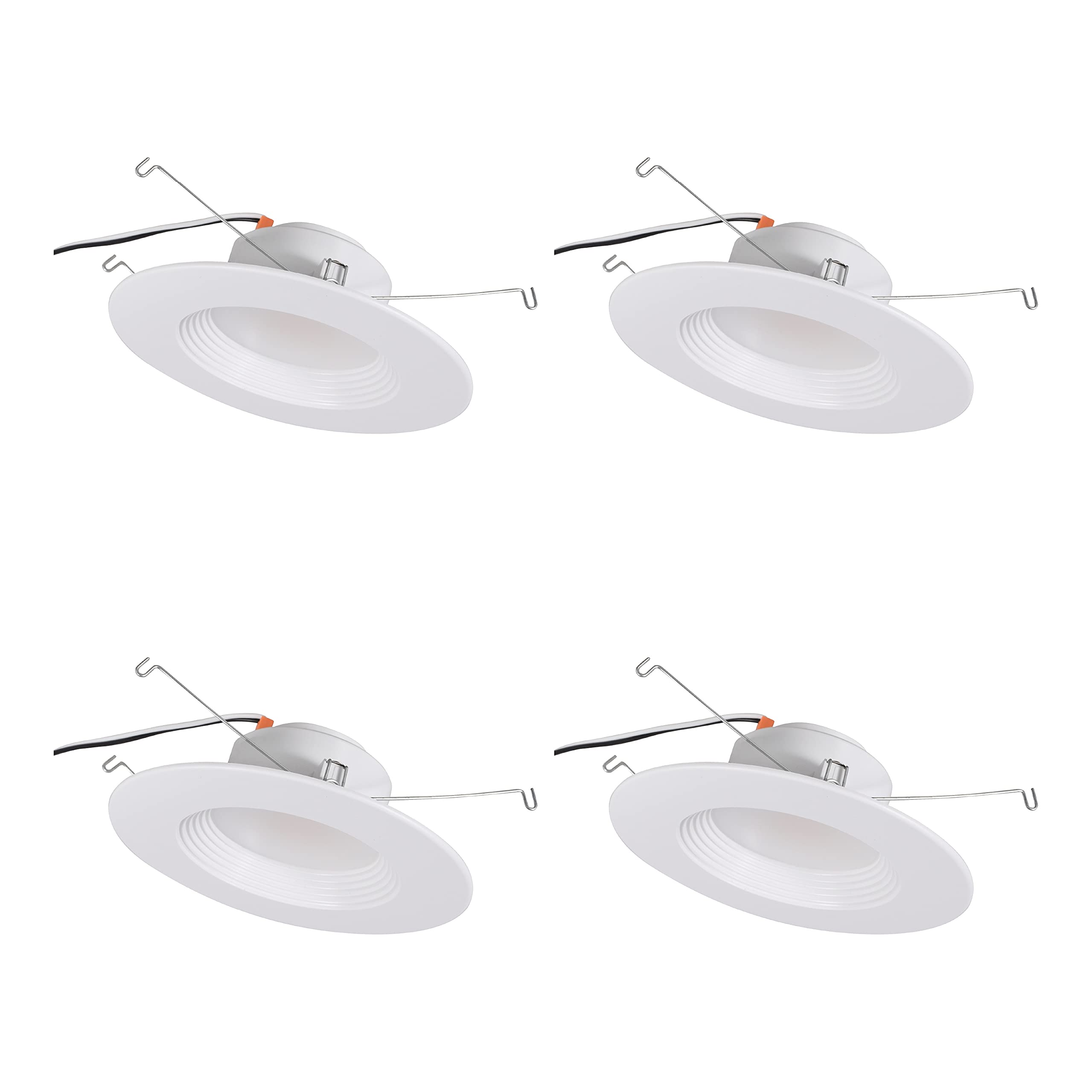 Sylvania 5 /6  Led Recessed Lighting Downlight With Trim  8.5W=65W  Dimmable  675 Lumens  White  3000K  Wet Rated / Ul / Energy Star - 4 Pack (62023)
