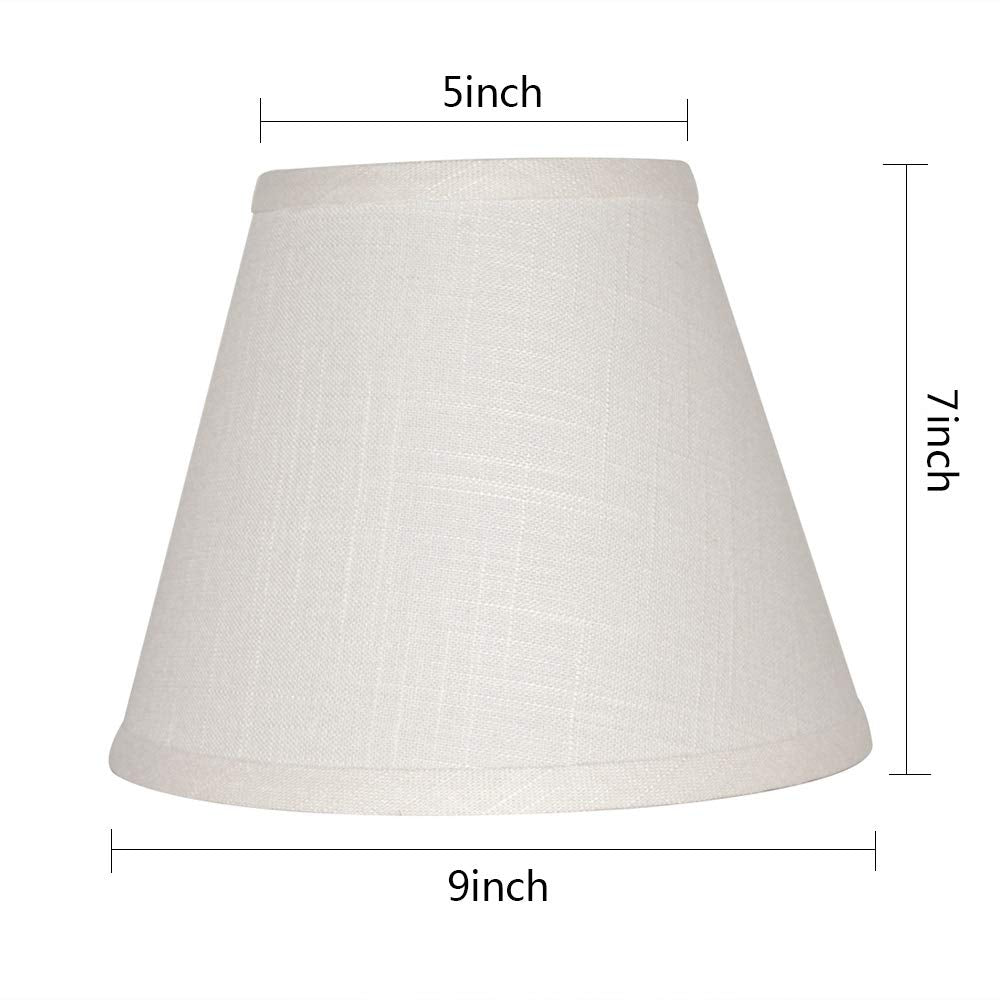 Tootoo Star Barrel Lamp Shade Replacement, 5X9X7 Inch, White Fabric, Spider Model Sx-0256