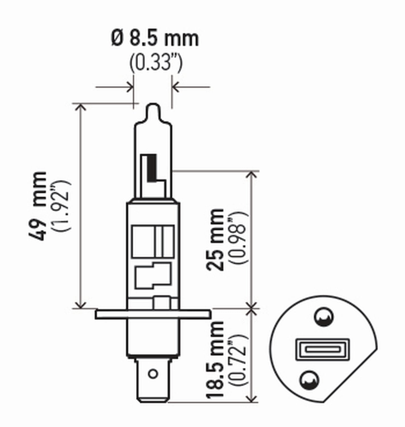 HELLA H1TB Halogen Bulbs - 12V 55W Standard Size, Multi Color, Glass Material