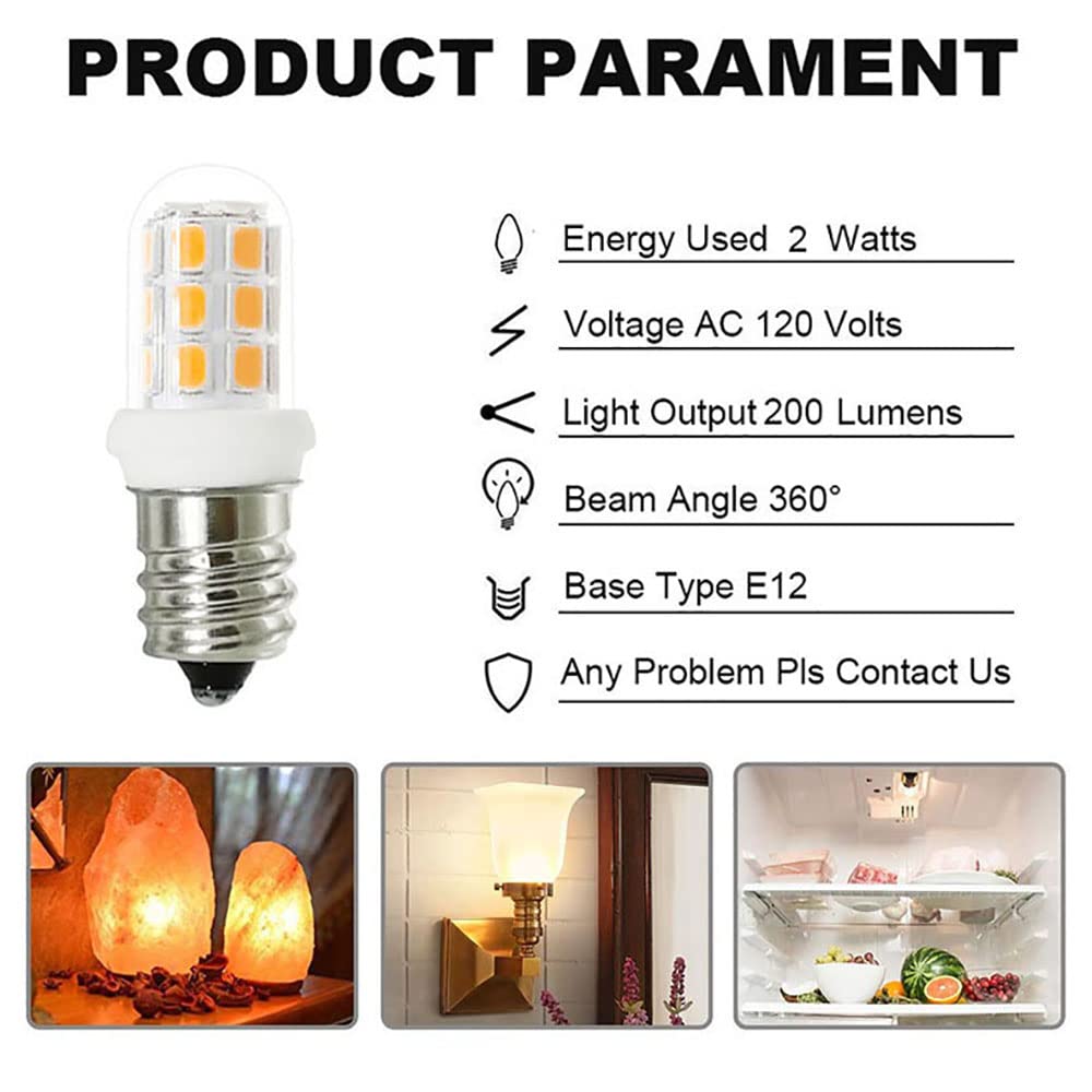 Xrzt Led Night Light Bulbs C7 E12 Candelabra Light Bulbs 15Watt Halogen Replacement 3000K Warm White Light For Chandelier, Salt