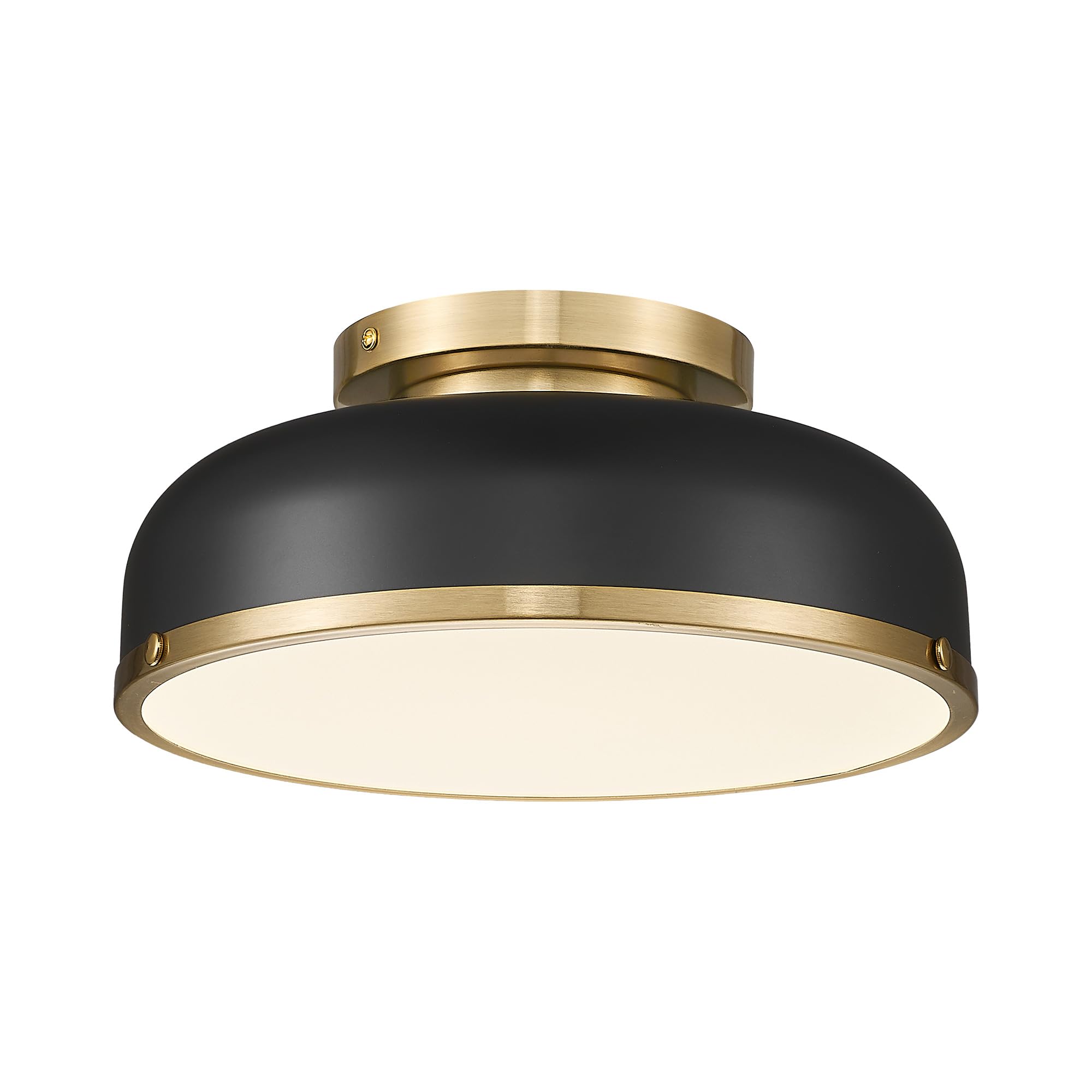 Kudos Ceiling Light, 12-inch LED Flush Mount Ceiling Light, Black and Gold Finish, 24W/1100lm Light Fixtures ceiling mount for Living Room, Bedroom, 3000K/3700K/4500K/5100K/6000K Adjustbale, KDCL15-BK
