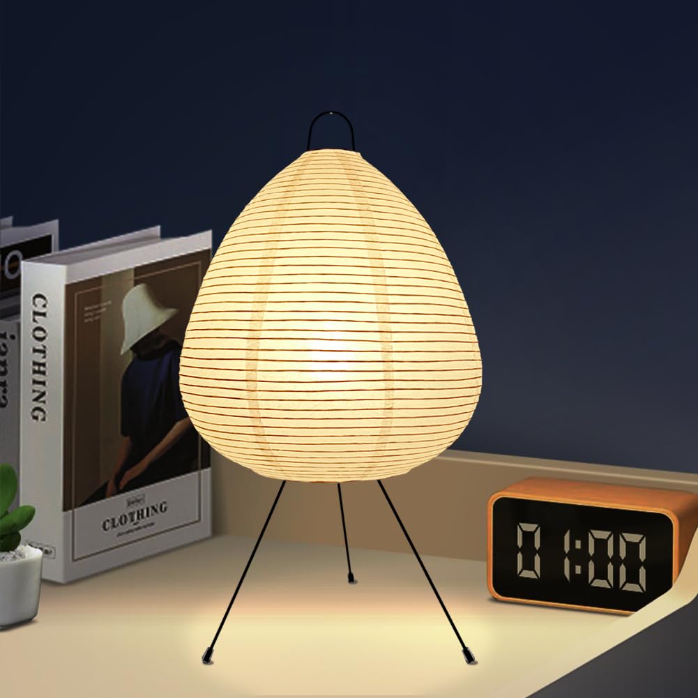 Fosinz Table Lamp Paper Chrome 19.7inx11inx11in White Model 309 Nightstand Desk Light