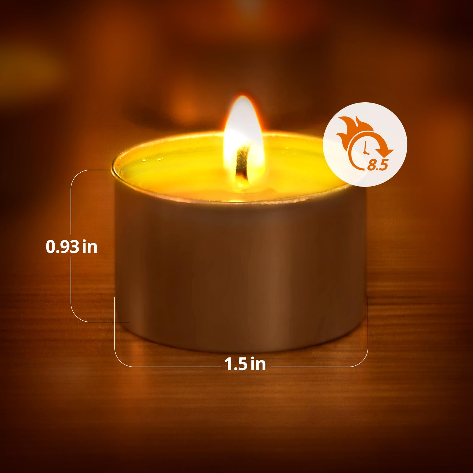 Ashlux Unscented Palm Tea Lights Candles 50 Pack Bulk, 8 To 9 Hours Long Burning White Tea Lights,Non-Paraffin, Smokeless, Mini Tealight Candles For Wedding, Table Centerpiece, Party, Power Outages