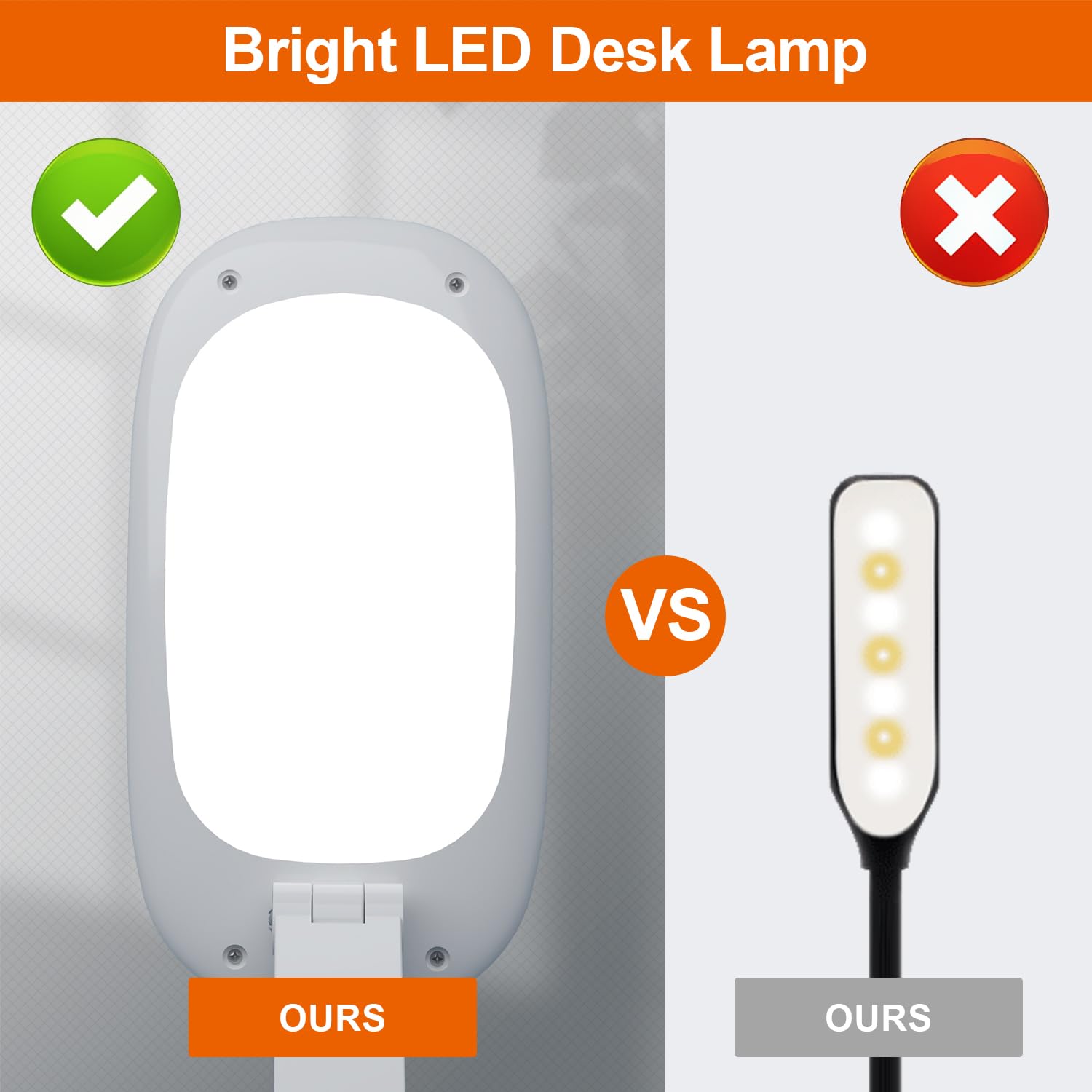 Akejrym Led Desk Lamp For Office Home & Battery Operated Lamp Rechargeable Lamp Foldable & Portable Light, [2-Fold Bracket] 3 Brightness Dimmable Small Desk Lamp Wireless Reading Lamp (White)