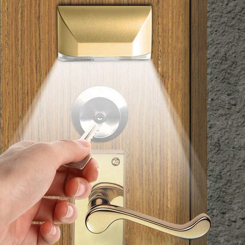 MIAOERJING Keyhole Light Lamp PIR Infrared Auto Sensor 4 LED Bulbs Gold