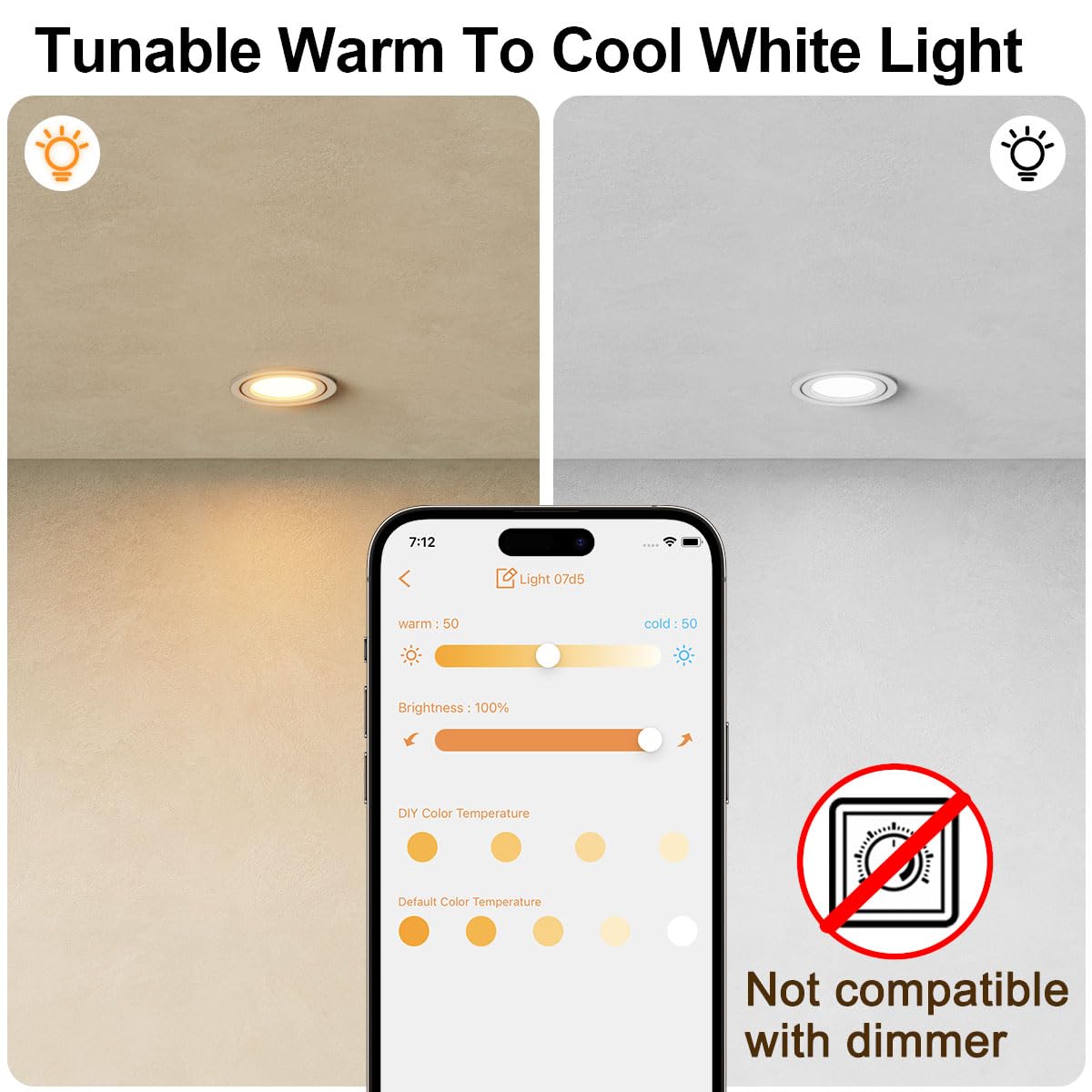 ILC BR30 Smart LED Bulbs, 6 Pack Tunable White, Compatible with Alexa, 70W Equivalent, Indoor Lighting