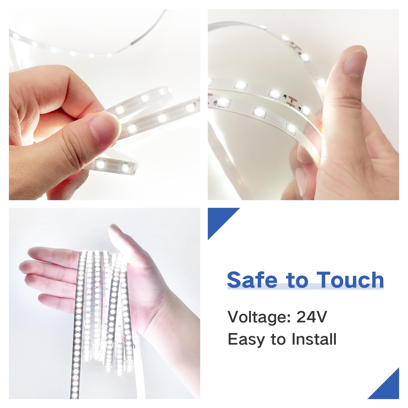Under Cabinet Lighting Kit Small Led Strip Lights 10 Ft White  Dimmable Flexible Led Lights Strip  180 Leds  Super Bright Led Tape Rope Lights For For Kitchen Cabinets  Shelf  Desk  Counter