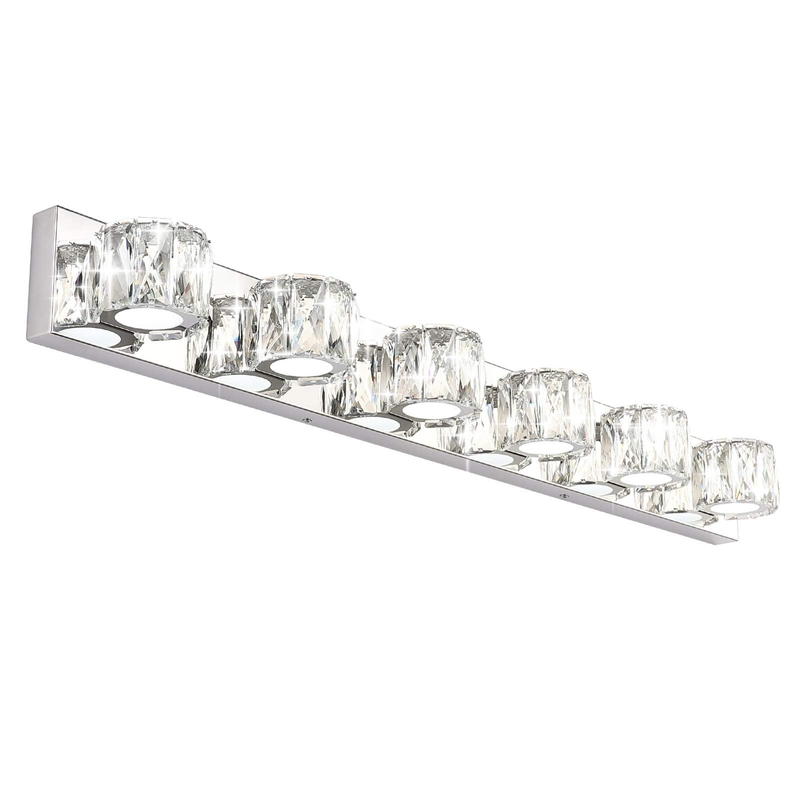 Aipsun 6 Lights Crystal Vanity Light Fixture, Modern LED Bathroom Lighting, 41in, White Light 6000K, Model 8271-6T