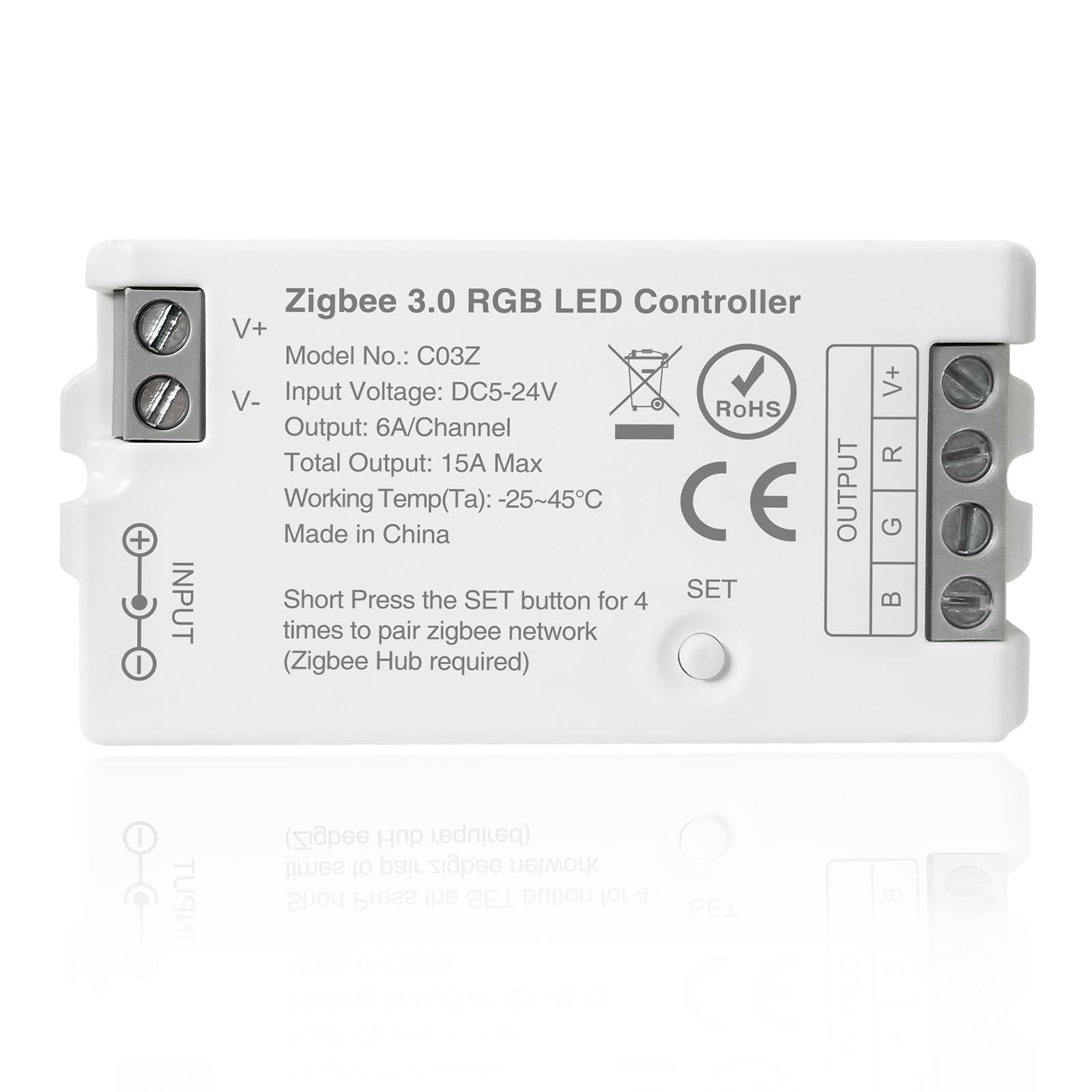 TUNICHX ZigBee 3.0 LED Controller C03Z RGB LED Strip Bulb Dimmer Compatible with Echo Plus Philip H-UE Home-kit Zigbee Hub Bridg