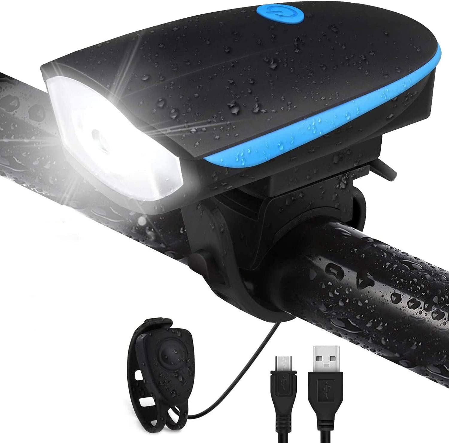Techista 2-in-1 Rechargeable - Cycle Light (3 Modes) Cycle Light and Horn/Cycle Lights Rechargeable Waterproof (140 dB) Cycle Li