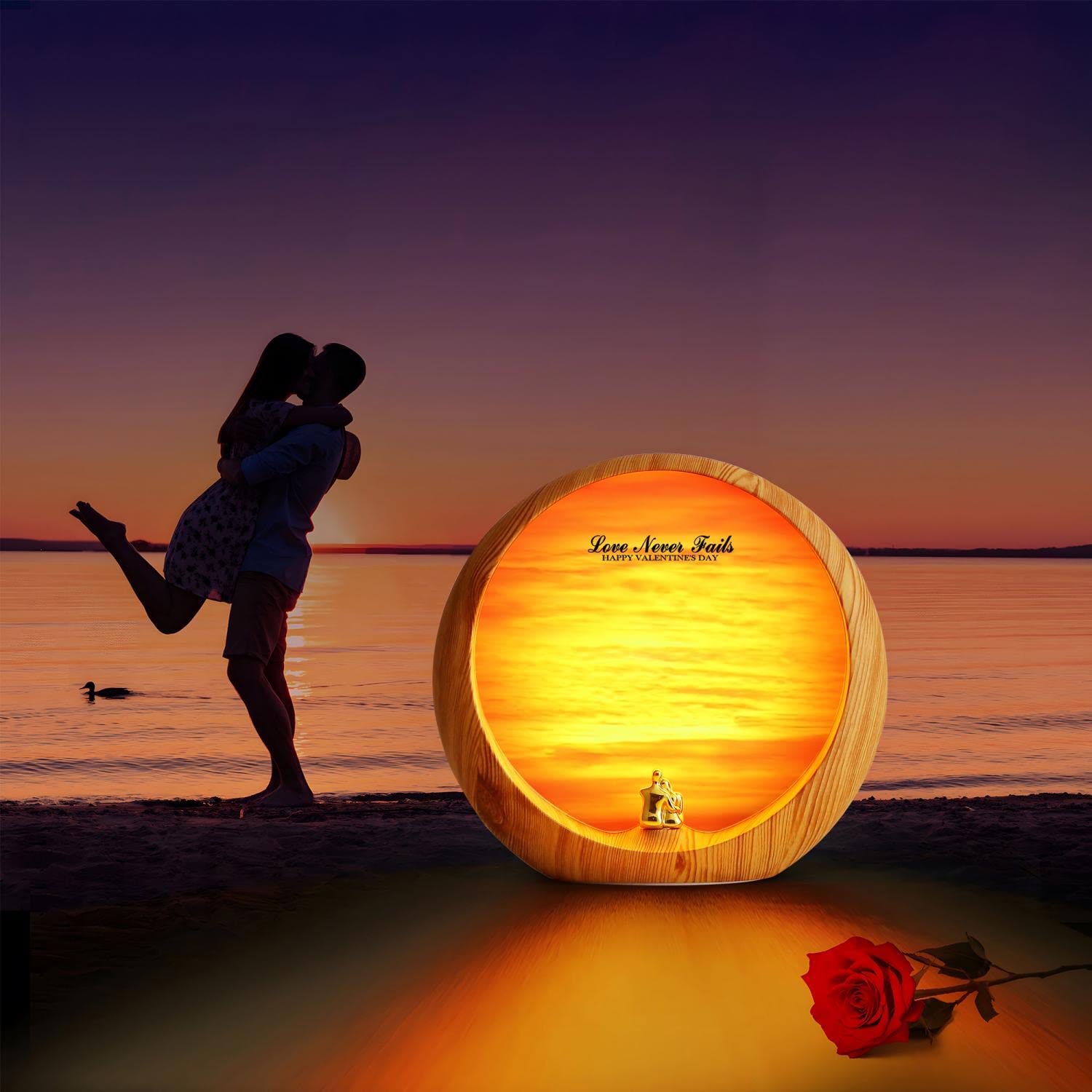 Mamre Golden Sunset Lamp - Unique Home Decor Gift For Anniversary, Valentine'S, Mother'S Day