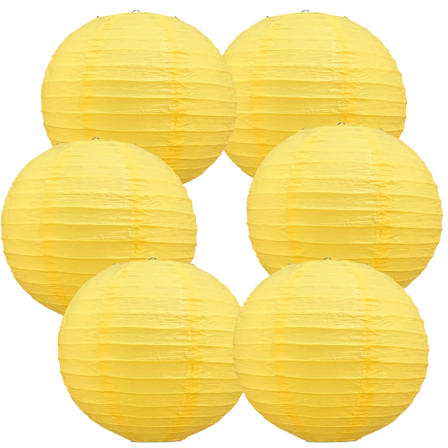 BEISHIDA 8-Inch Yellow Round Paper Lanterns Decorative Hanging Asia Chinese Japanese Paper Lanterns Lamp for Birthday Halloween 