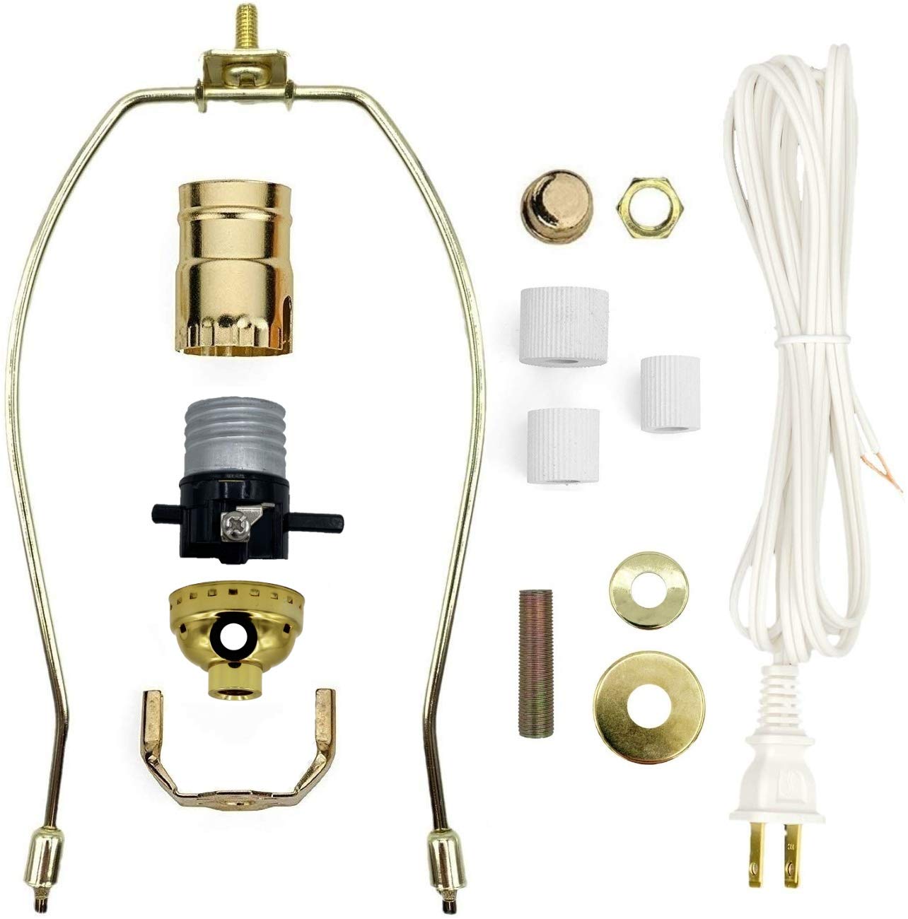 Creative Hobbies Lamp Kit For Liquor Bottles, Wine Bottles - Includes All Adapters, Socket, Cord And Harp (Gold)