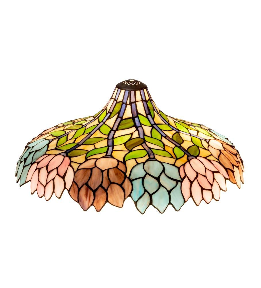 Meyda Tiffany 157376 Tiffany/Mica Shade from Wisteria Collection in Nickel Finish, 20.50 inches