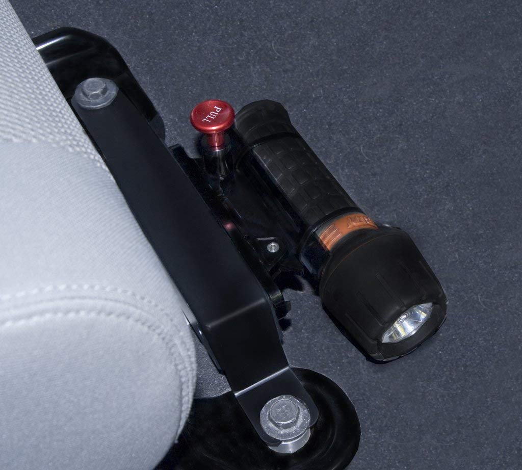 DV8 Offroad D-Light-MNT-DOR Quick Release Flashlight Mount - Billet Aluminum, Black, 2-Piece Design, Anodized Finish