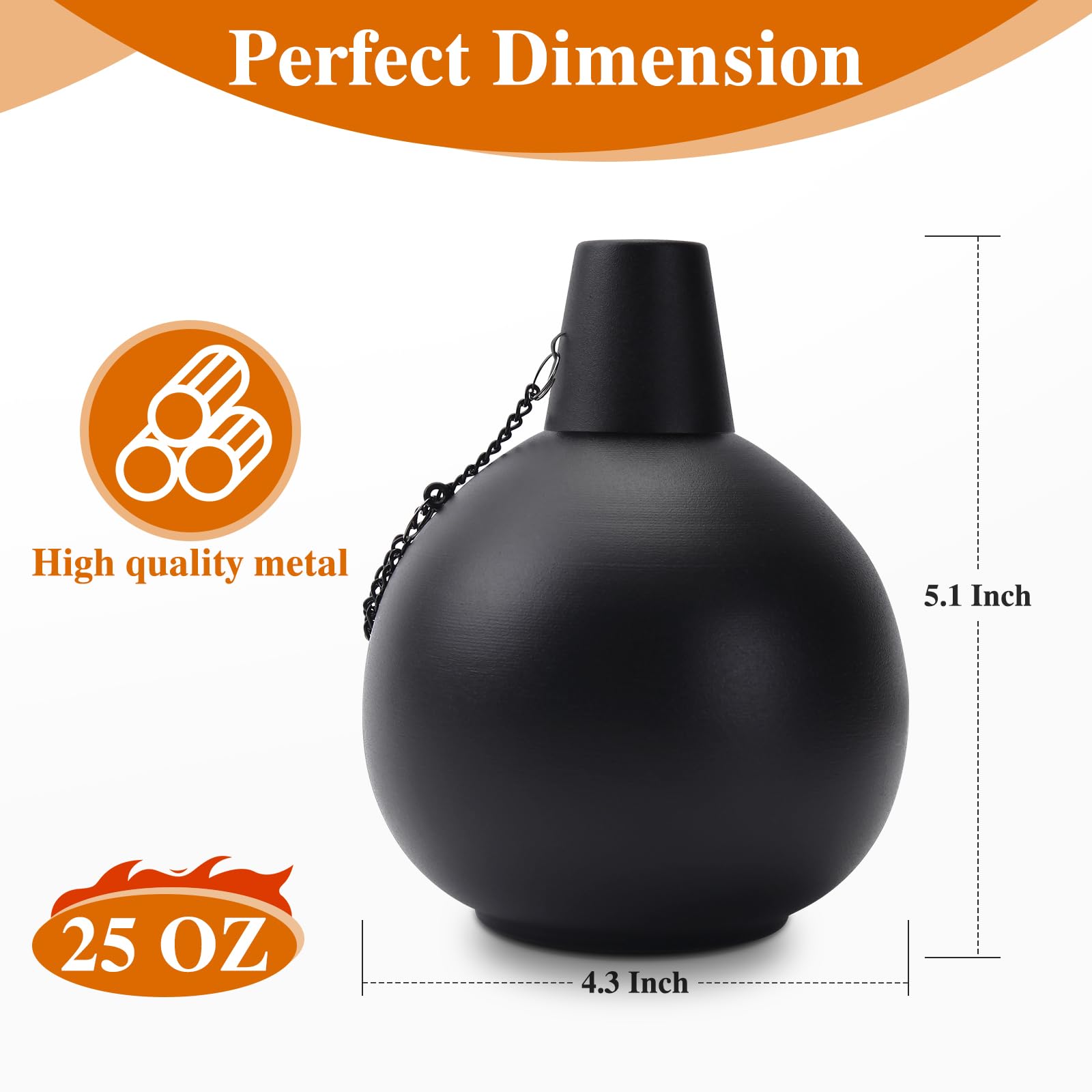 Mqkiwao 6 Pack Citronella Tabletop Torches  25 Oz Table Top Torches For Outdoor  Metal Oil Burner Candles  Garden Torches With Fiberglass Wick For Yard  Patio  Deck  Garden  Party  Landscape.