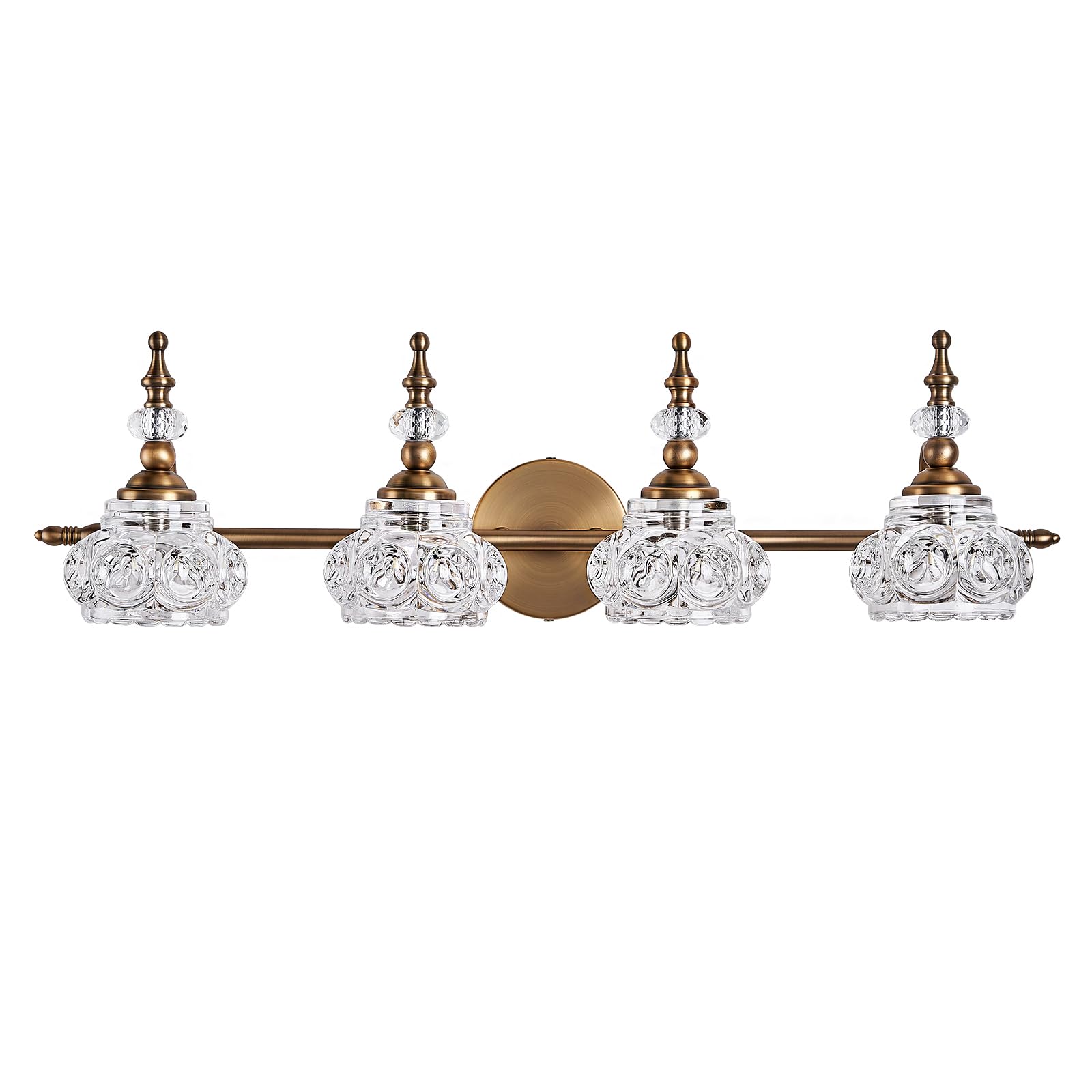 DJFHKO Vintage Bathroom Light Fixtures 4 Light Vanity Lighting Fixtures Brass Bathroom Vanity Light