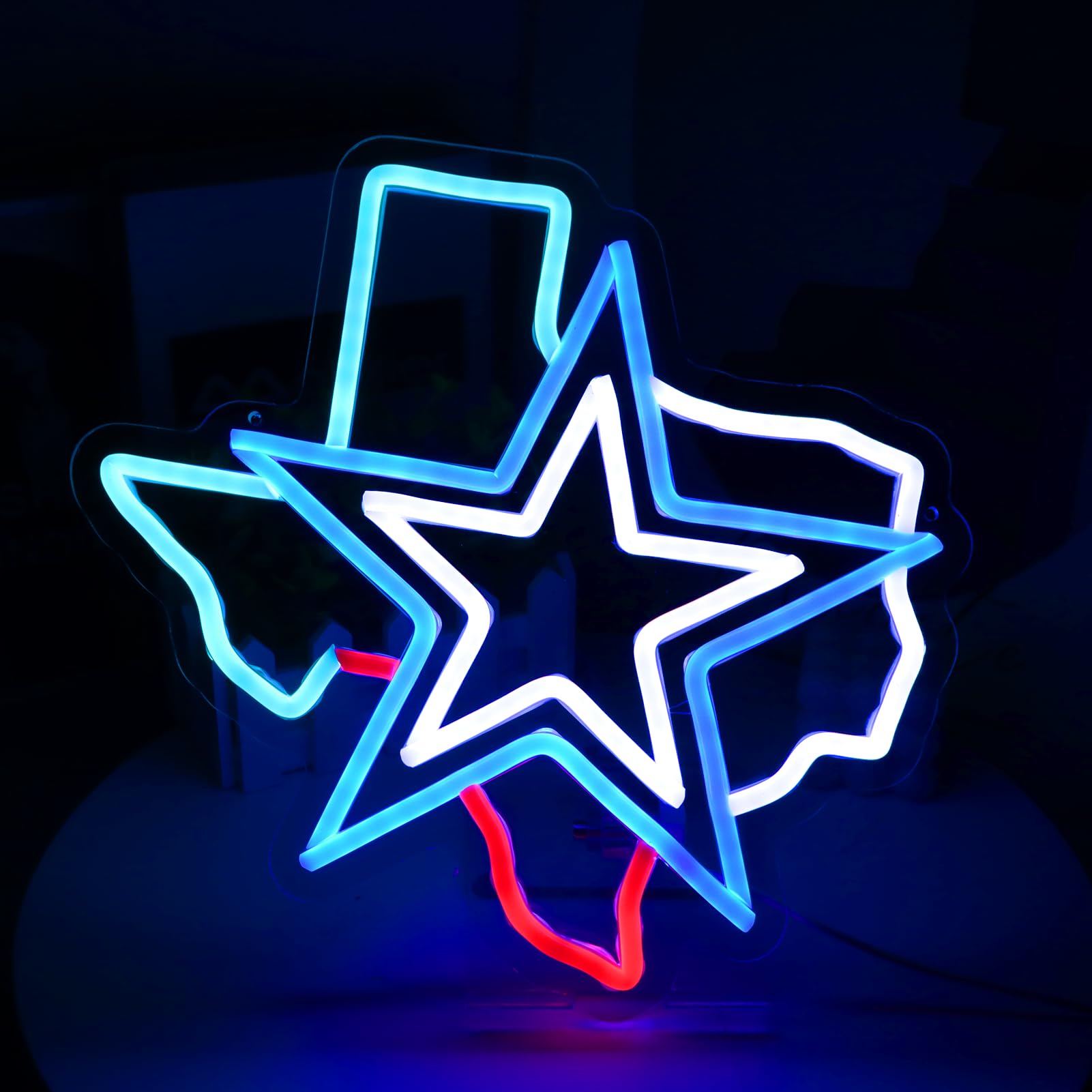 Texas Neon Sign Usb Powered For Room Decor Dallas Football Cowboys Neon Light Sign Dimmable For Man Cave Bar Wall Art Birthday Football Gift For Fans 11 * 11 Inches