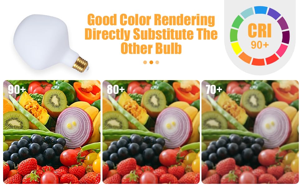 SD LUX LED Light Bulbs 12W 2000LM Dimmable Vintage Edison E26 Large Globe Milky Glass Daylight 5000K, Model VA132WT, 1 Pack