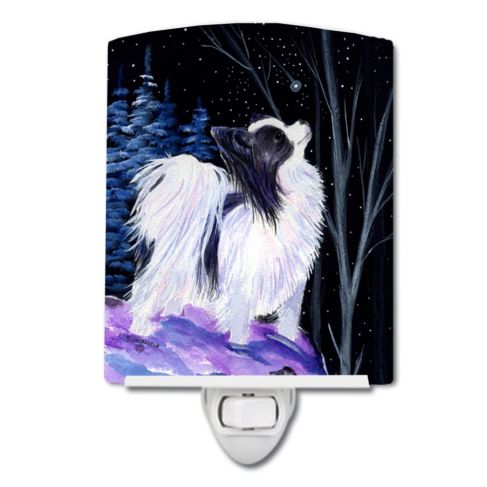 Carolines Treasures Ceramic Night Light, Starry Night Papillon, 6x4x3, UL-Certified, Multicolor, Model SS8383CNL