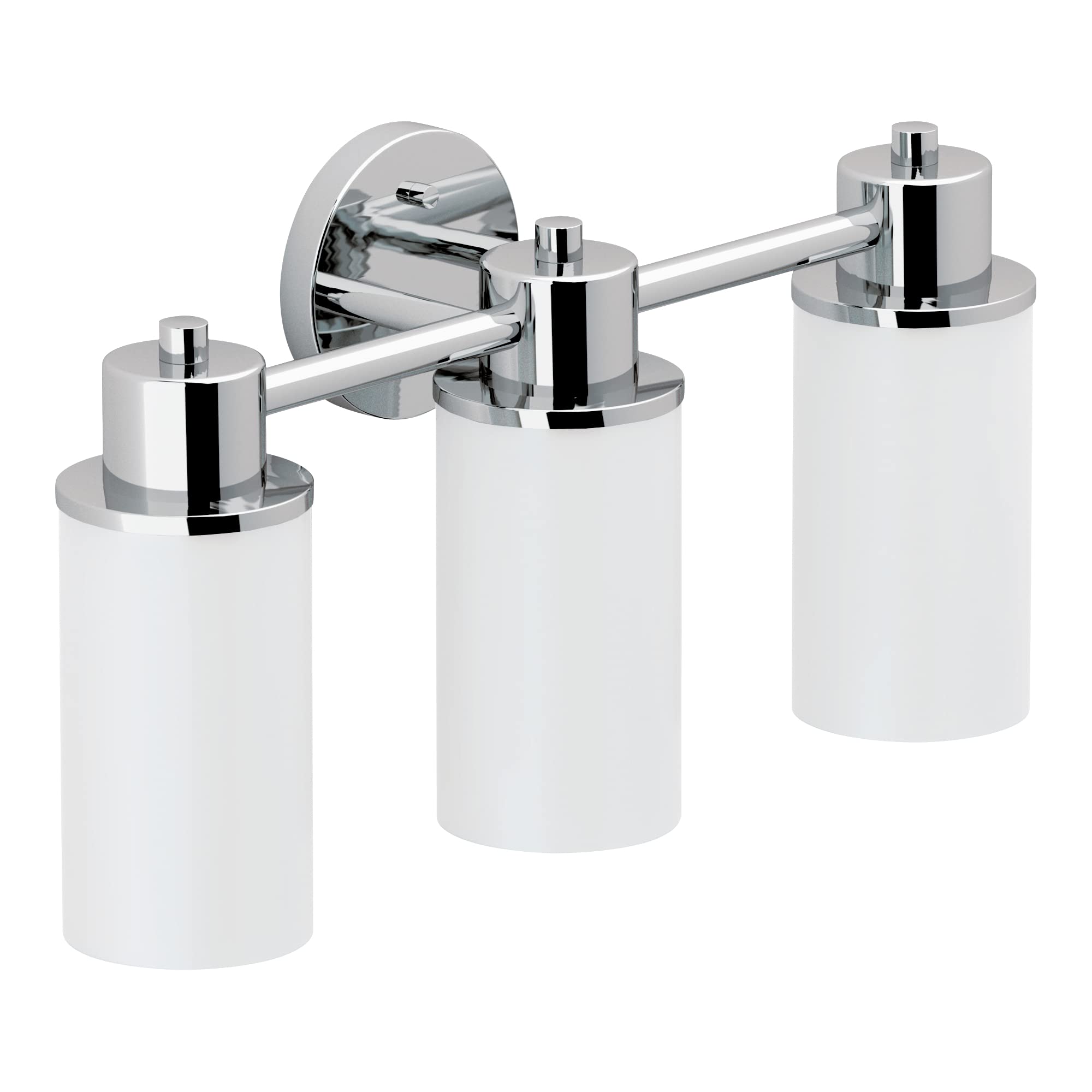 Moen Dn0763Ch Iso 3-Light Dual-Mount Bath Bathroom Vanity Fixture With Frosted Glass, Chrome 9.60 X 20.60 X 10.00 Inches