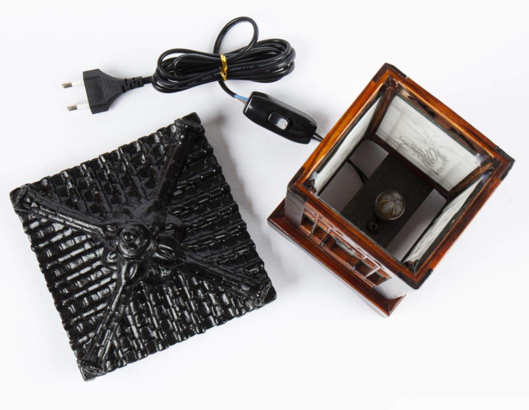 Traditional Korean Wood Lamp | Handmade Asian Oriental Table Lantern | Bedside Bedroom Accent Light | Unique Gift Idea | Pagoda