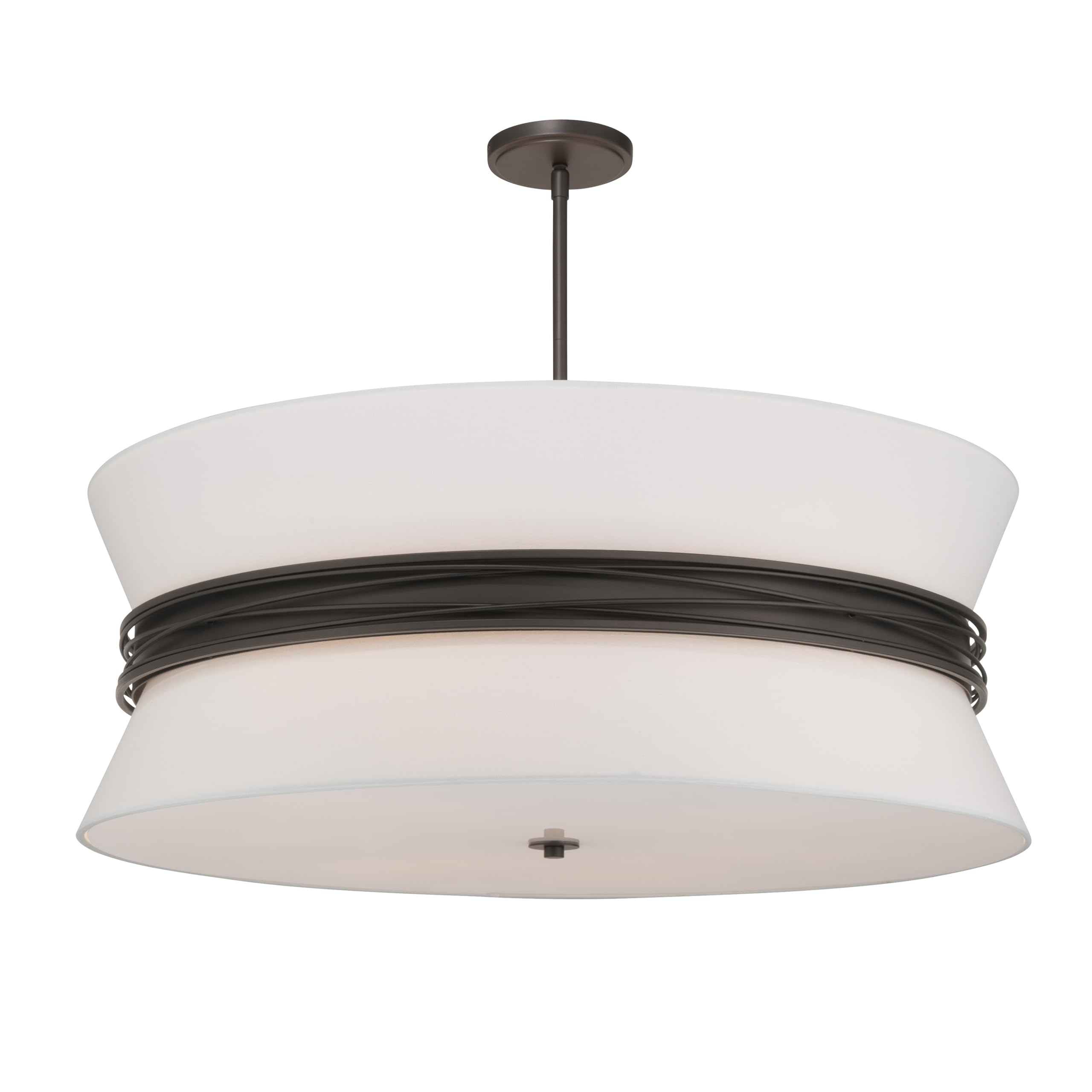 Minka-Lavery Dalvor 36 6-Light Pendant - Dark Bronze with White Glass and Linen (Bulb Not Included)
