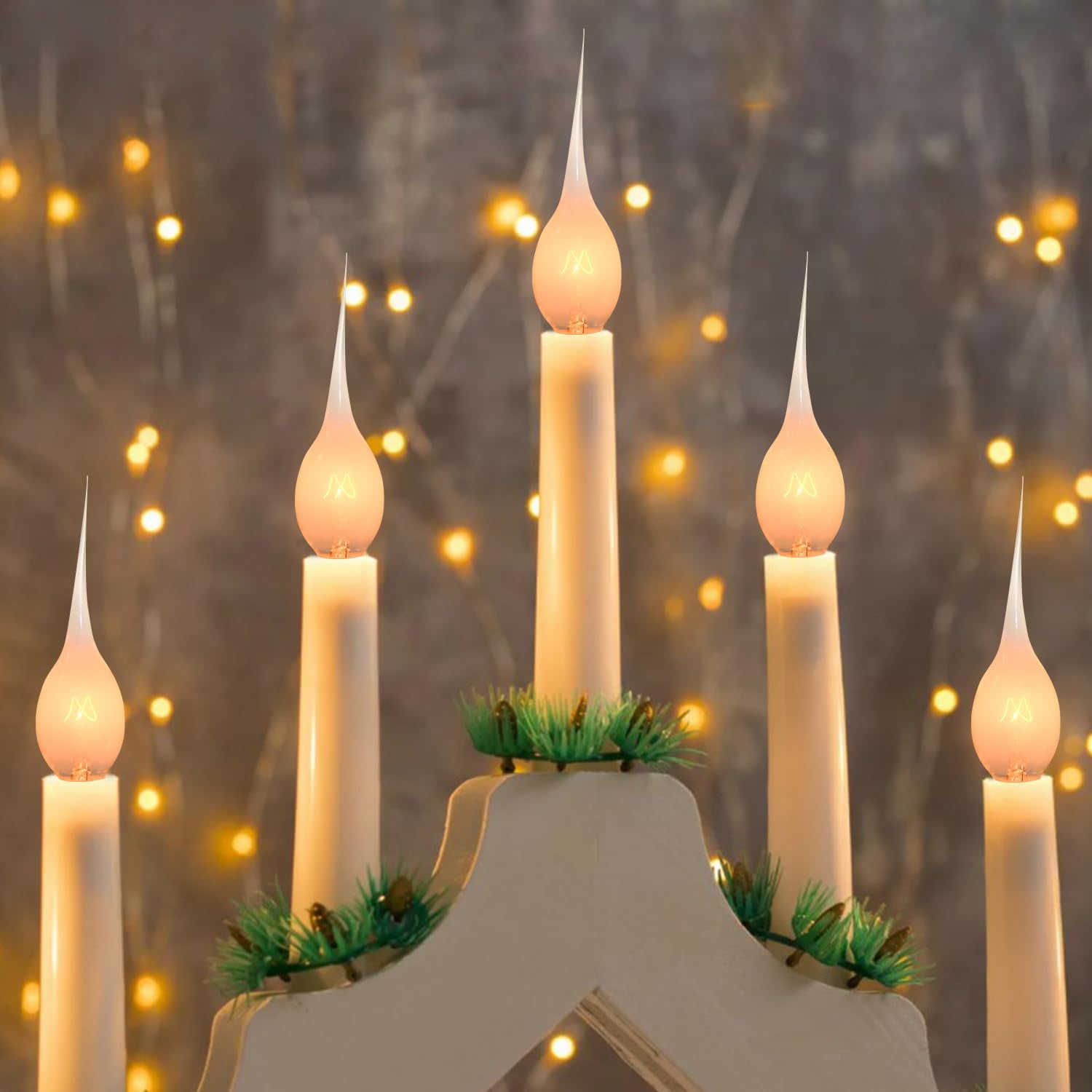 SOTOPOO 12 Pack Warm White Silicone Dipped C7/E12 Candle Bulbs, Shatterproof Electric Replacement Bulbs for Chandeliers and Candelabra