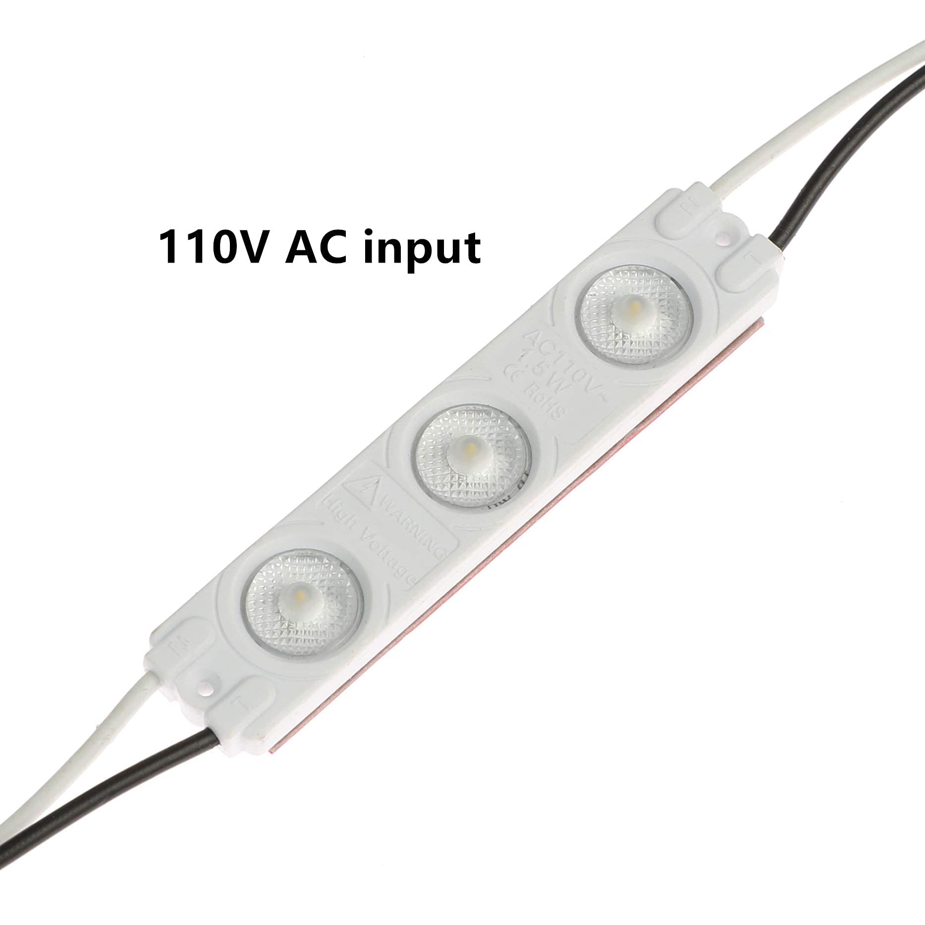 100Pcs 110V Ac Led Module White 1.5W Decorative Light For Letter Sign Advertising Signs With Tape Adhesive Backside