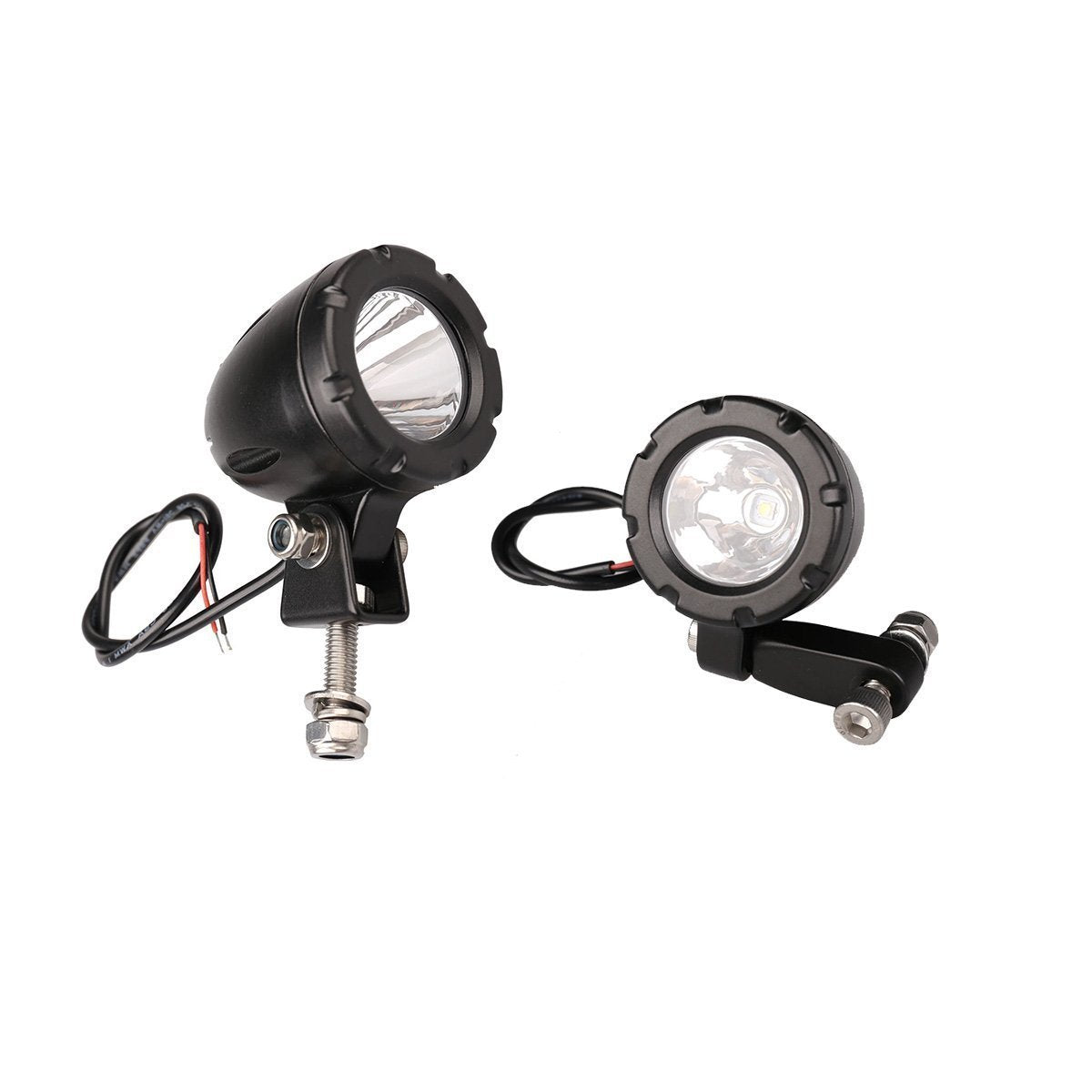Lightronic Offroad 1.7 Round Motorcycle LED Fog Light Pods, 6000K Cool-White Long Range Spot Beam, Rugged Die-Cast Aluminum Hous