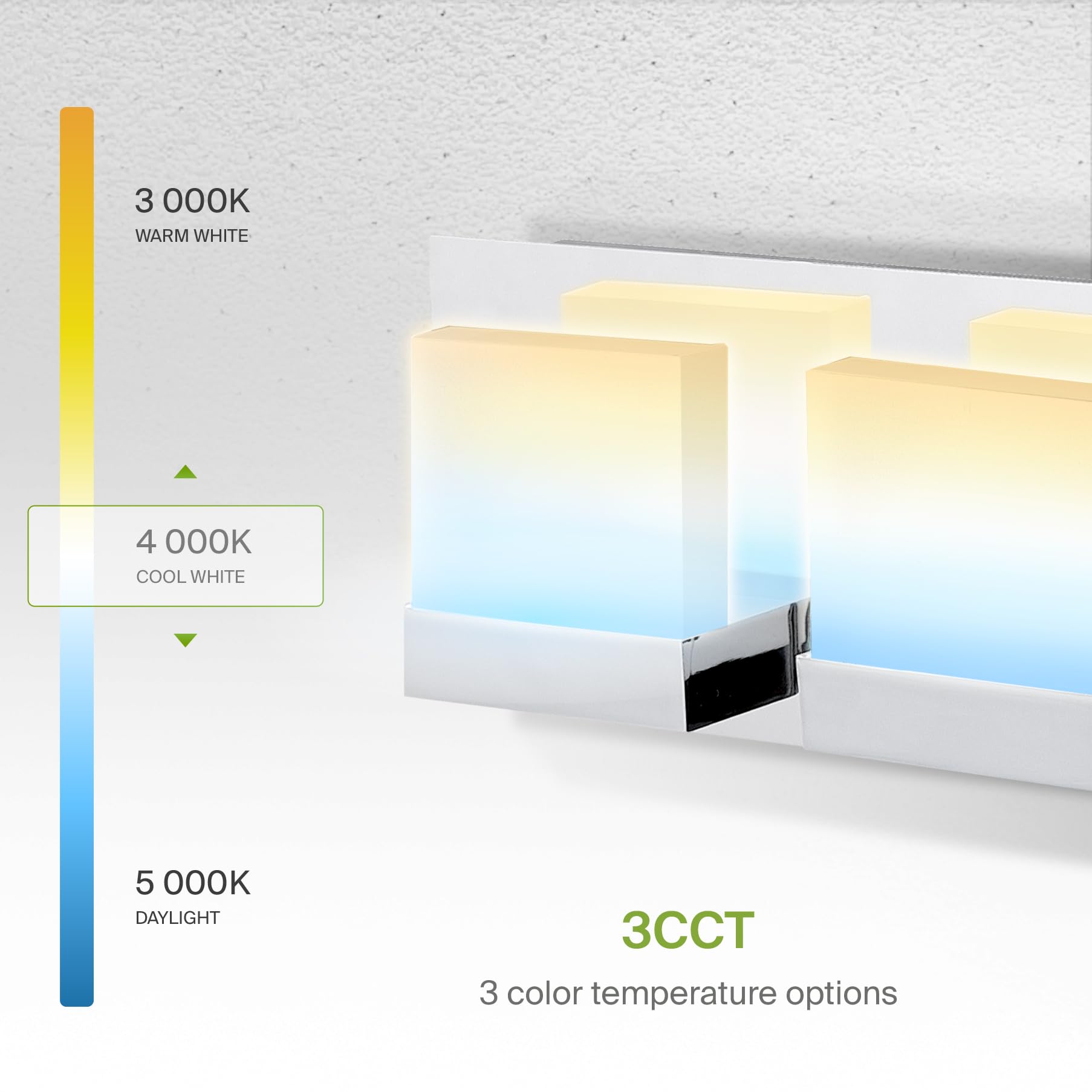 Asd Led 36 Inch Bathroom Vanity Light Fixture | 6-Lights 35W 2020Lm 3000-5000K 120V | 3Cct, Dimmable, Etl Listed | Over Mirror L