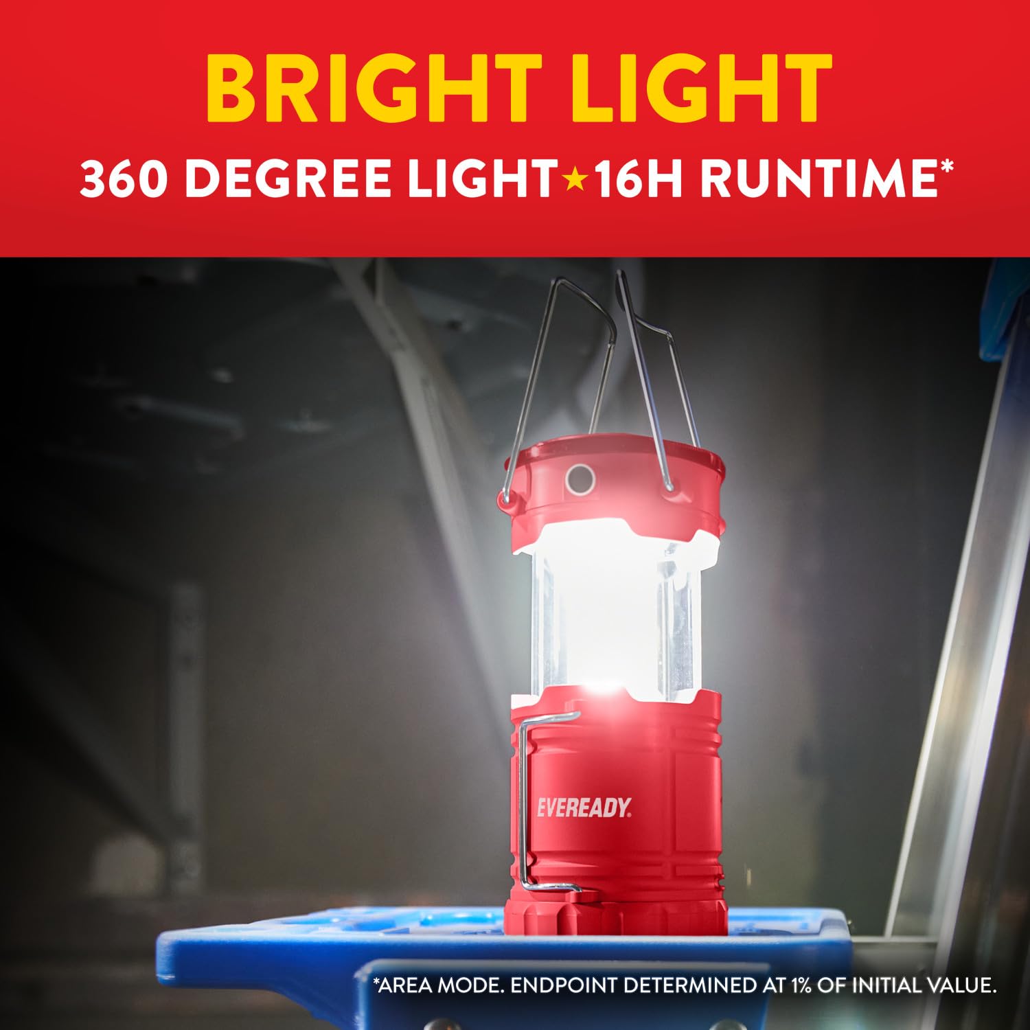 Eveready LED Camping Lantern 360 PRO, Super Bright, 3 Pack, IPX4 Water Resistant, Red, Model E304124900, Batteries Included